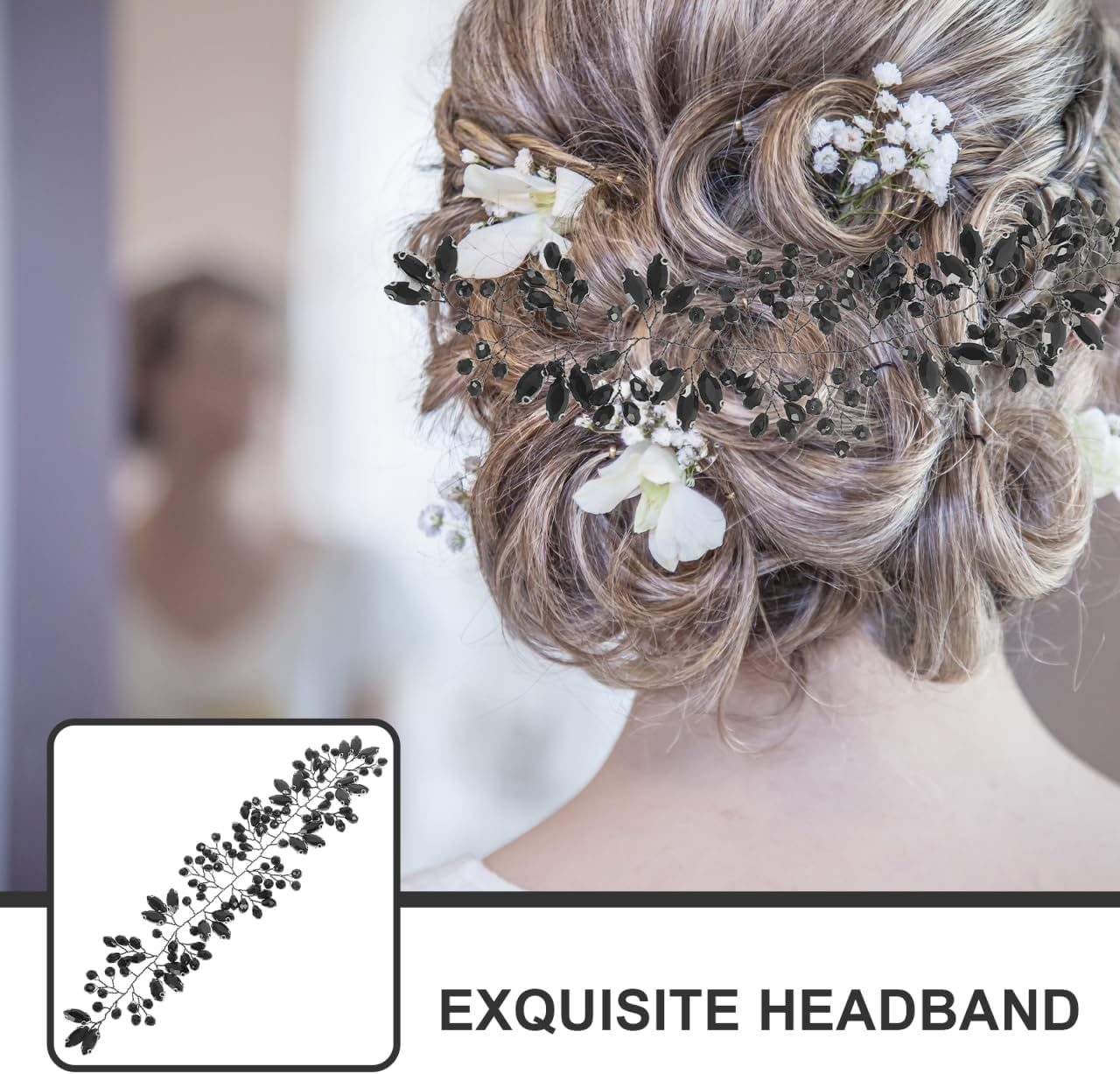 Beaupretty Bridal Headband with Rhinestones Elegant Hair Accessories for Weddings and Festivals Versatile Glamorous Design Perfect Accessory for Brides and Bridesmaids image number 5