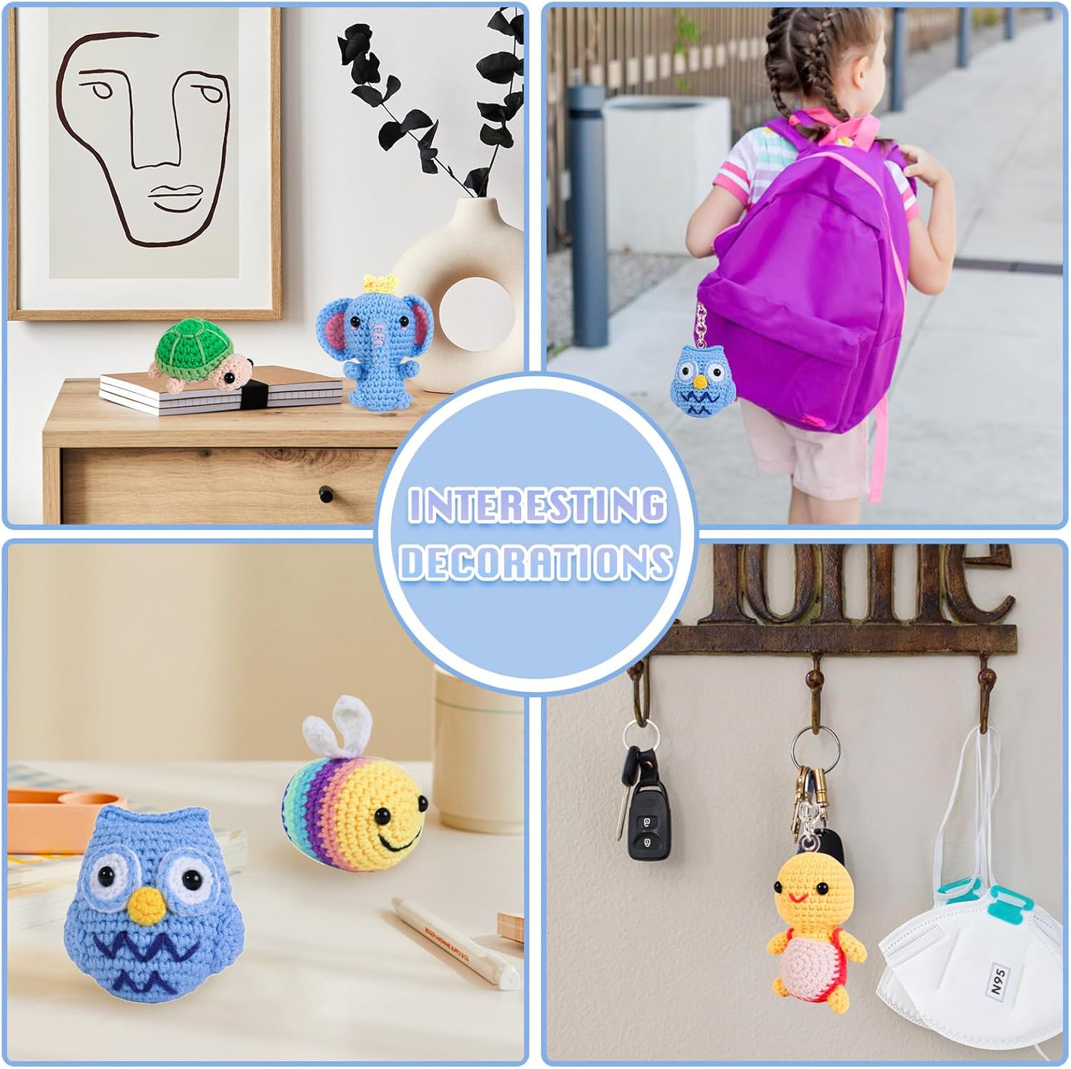 ZOCINS Crochet Animal Kit for Beginners, 6 Pcs DIY Knitting Kit for Beginners Kids Adults, Complete Crochet Starter Set to Make 6 Cute Animals with Step-By-Step Video Tutorials image number 2