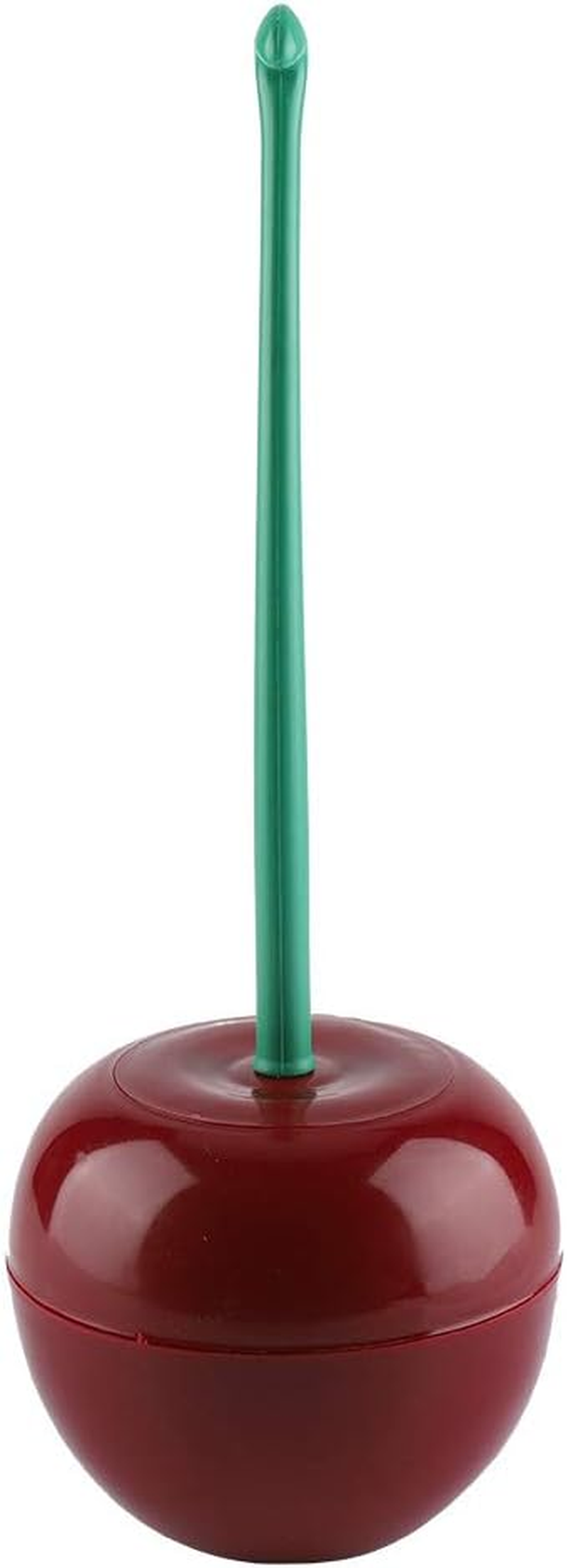 Cherry Shape Toilet Brush and Holder Set, Sturdy Bristles, Portable Canister, Durable, Cherry Design Curve Handle (Dark Red) image number 4