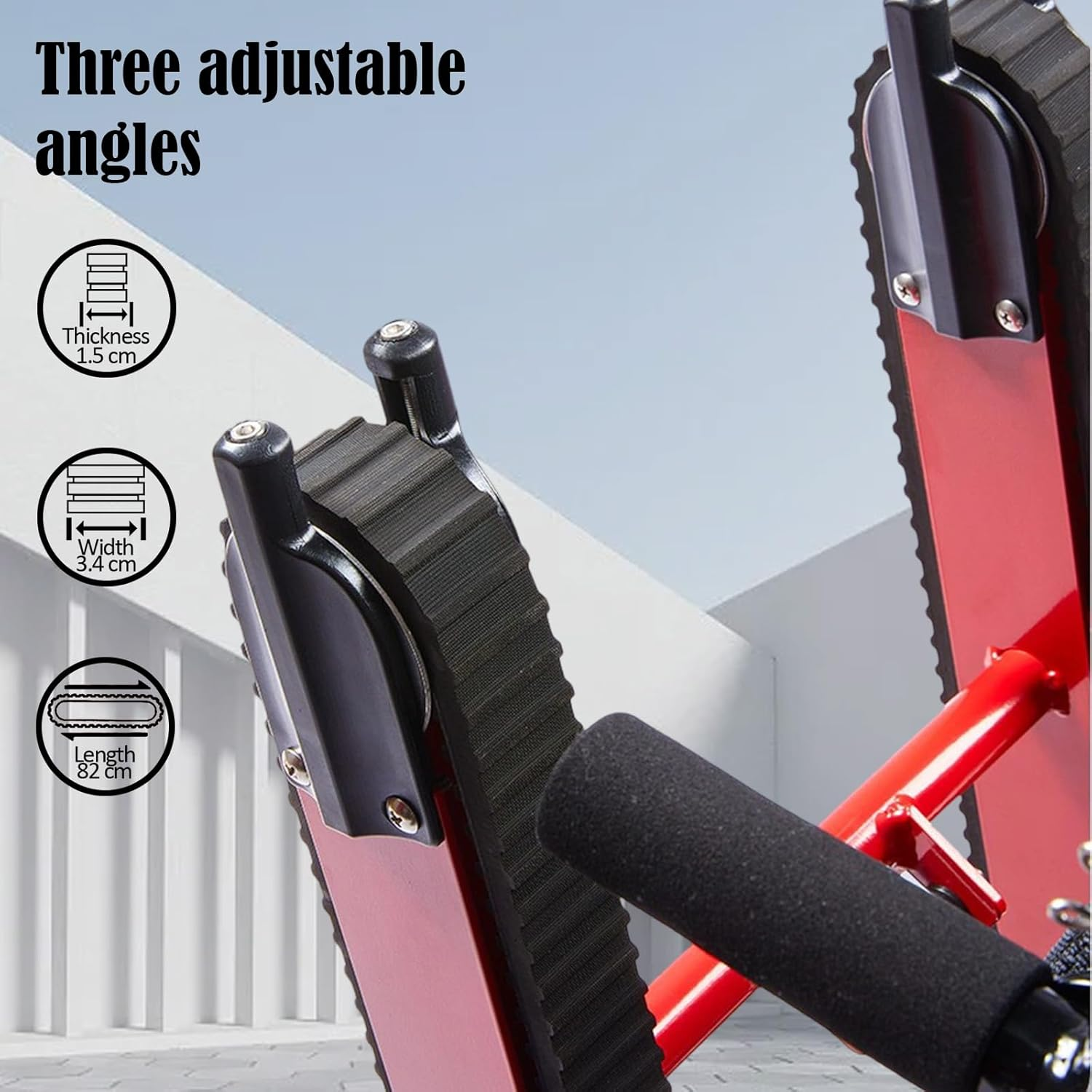 Electric Crawler Stair Climbing Wheelchair,Manual Lightweight Folding Electric Wheelchair,Electric Stair Climber ,Suitable for Disabled Seniors, with a Load of 353 Pounds, for Easy Moving and Daily Life Aids, Climbing and Descending Stairs Effortlessly (Red) image number 1