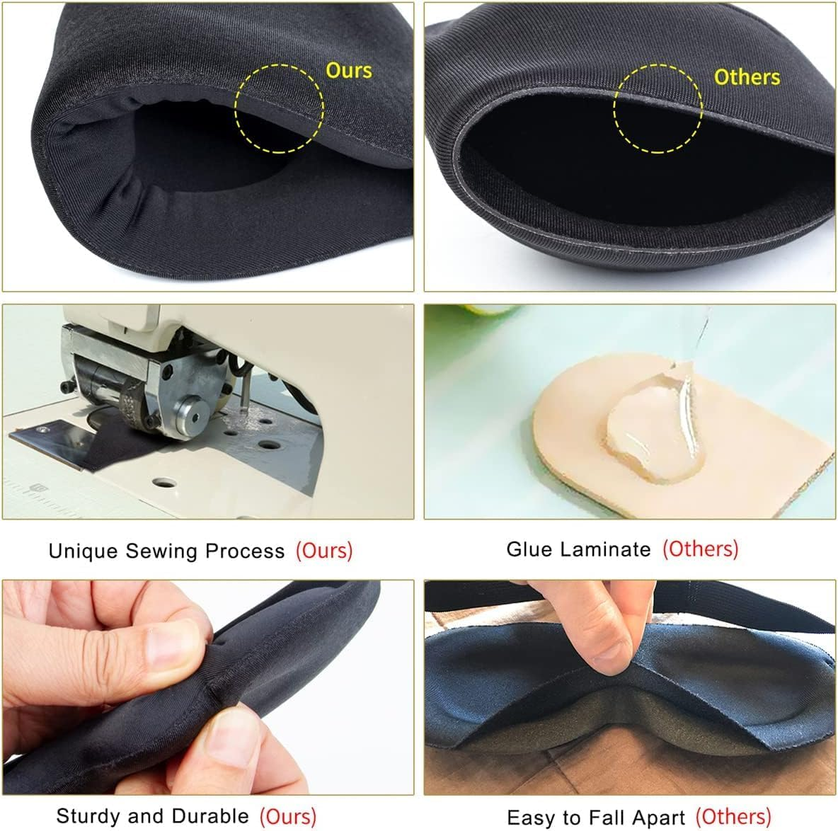 3D Sleep Mask and Noise Reduction Earplugs &ndash; Super Soft, Reusable Hearing Protection for Women and Men- Blackout Eye Mask for Sleeping Blissfully image number 4