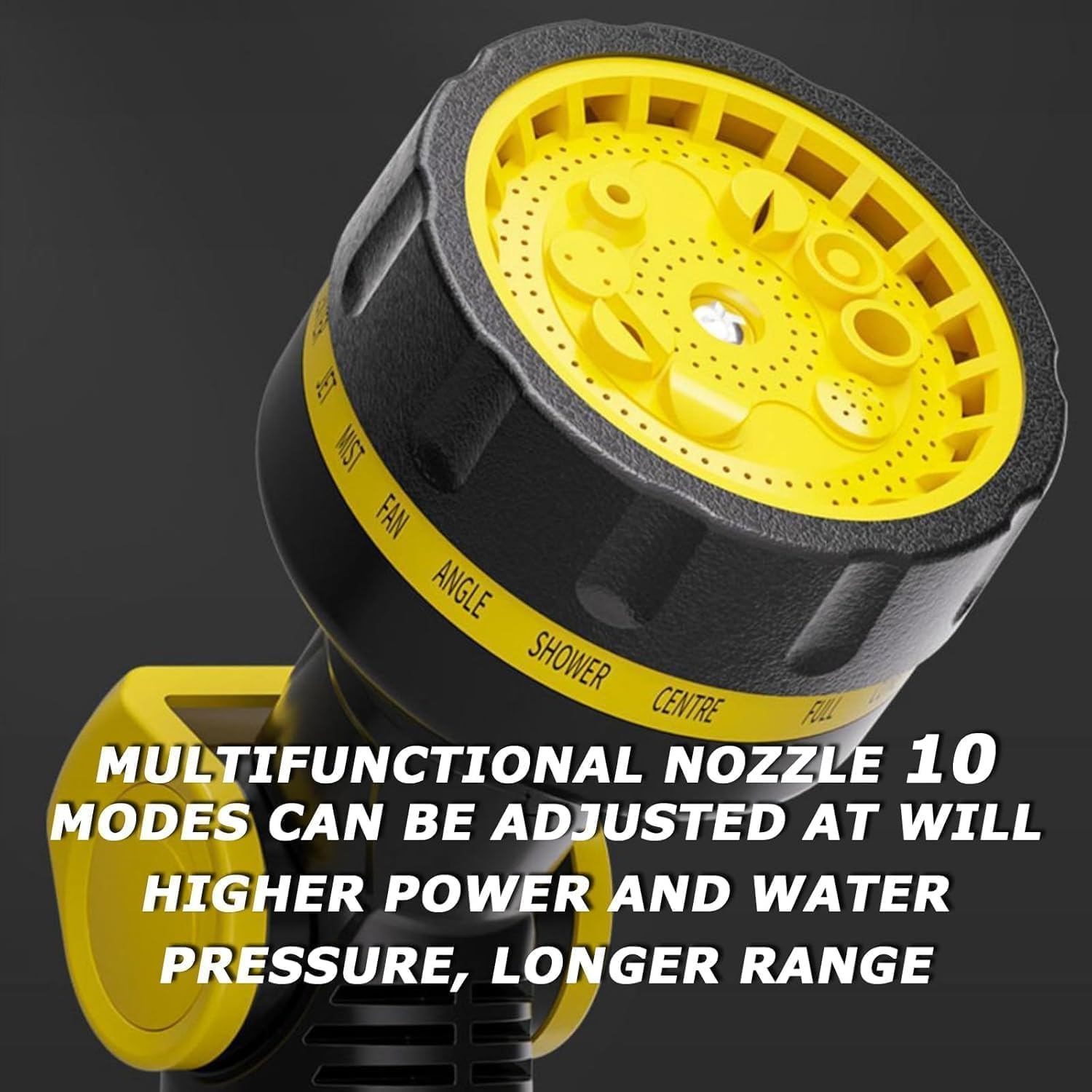 Retractable Garden Hose Reel, 20M+2M,10 Pattern Nozzle, Any Length Lock, Slow Rewind, Easy to Put Back,Wall Mounted, for Watering/Washing/Cleaning(Yellow) image number 4