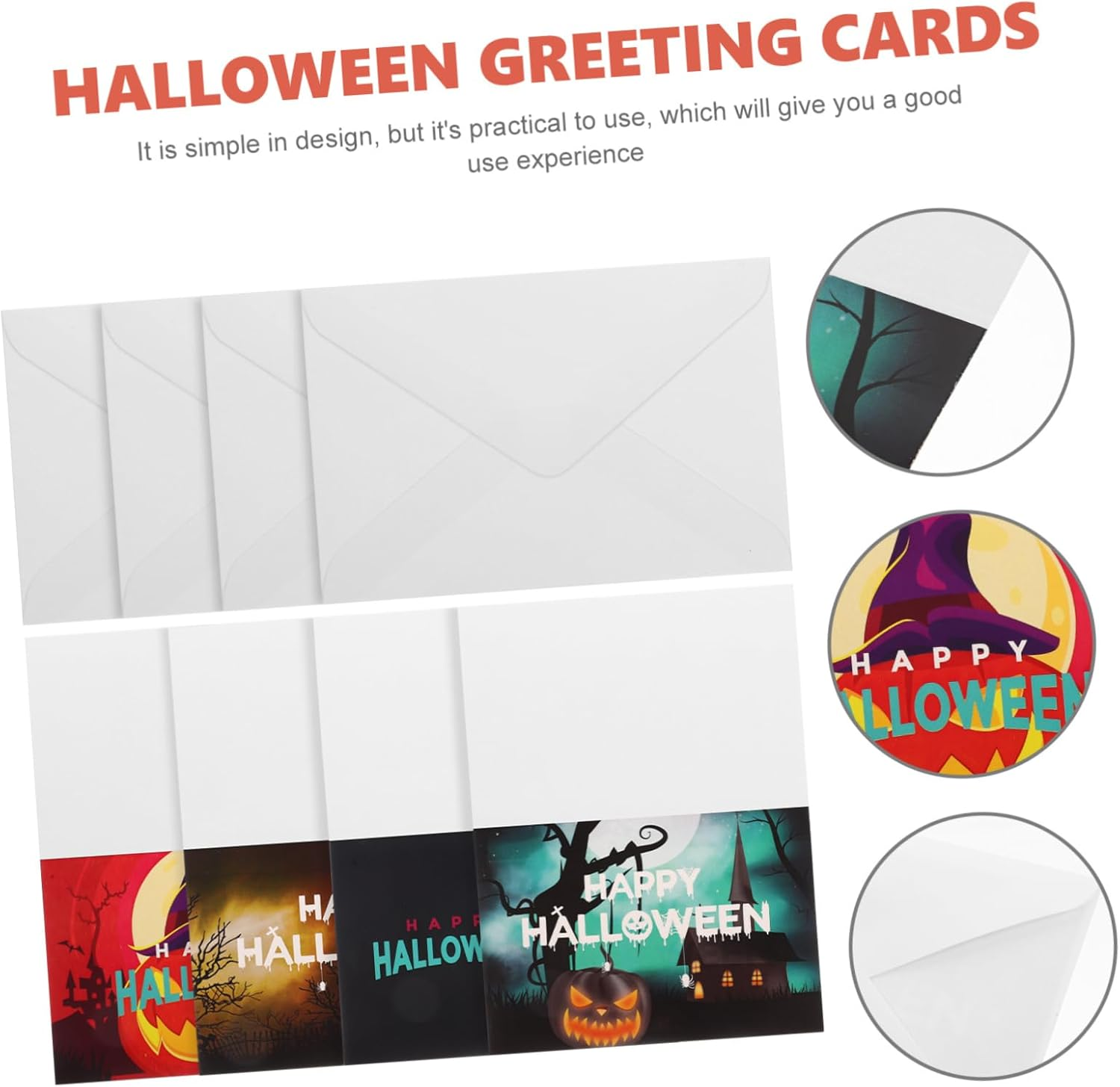 Gadpiparty 12 Sets Halloween Card Happy Halloween Greeting Card Halloween Party Card Message Cards Halloween Envelops Ghost Decor Festival Blessing Cards Cartoon Cards Pumpkin Paper Fold image number 3