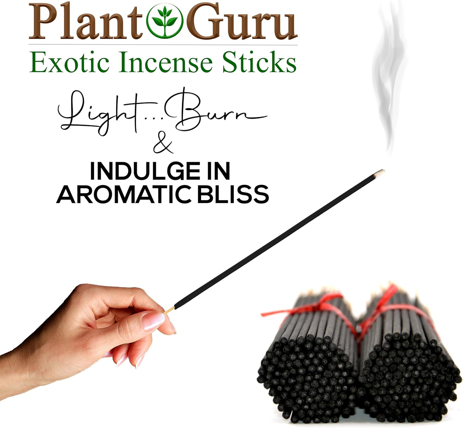 Black Coconut Exotic Incense Sticks 11 Inch - Bulk 1 Bundle 45 to 50 Sticks - Natural 11" Long Lasting Aroma That Burns for 45 to 60 Minutes. image number 6