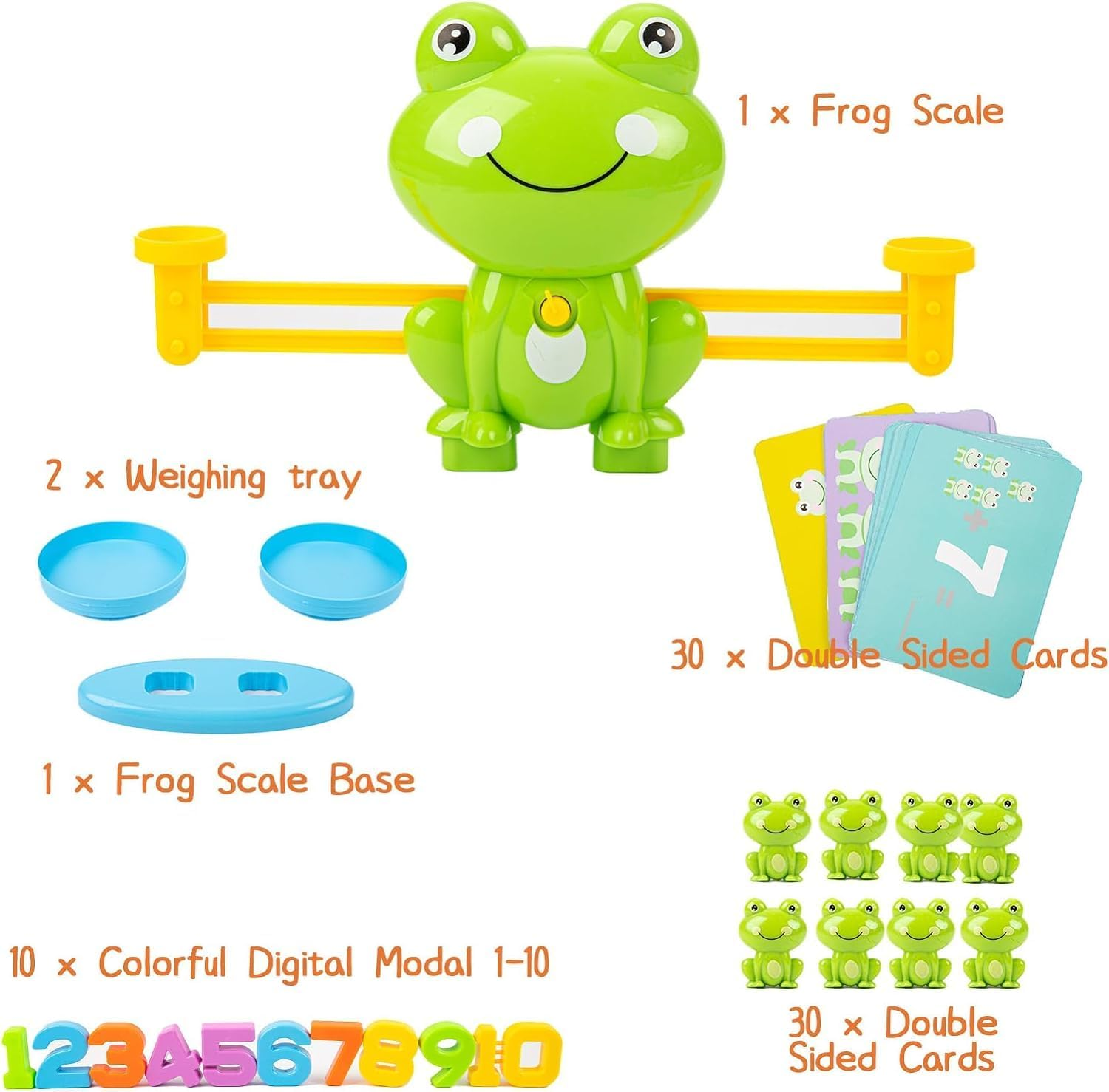 Math Balance Counting Learning Scale Educational Toy Game Kid Child Age 3-5 5-7 8 Year Old Girl Boy Toddler Preschool Kindergarten Stem Gift Montessori Number Activity Science Manipulative Board Frog
