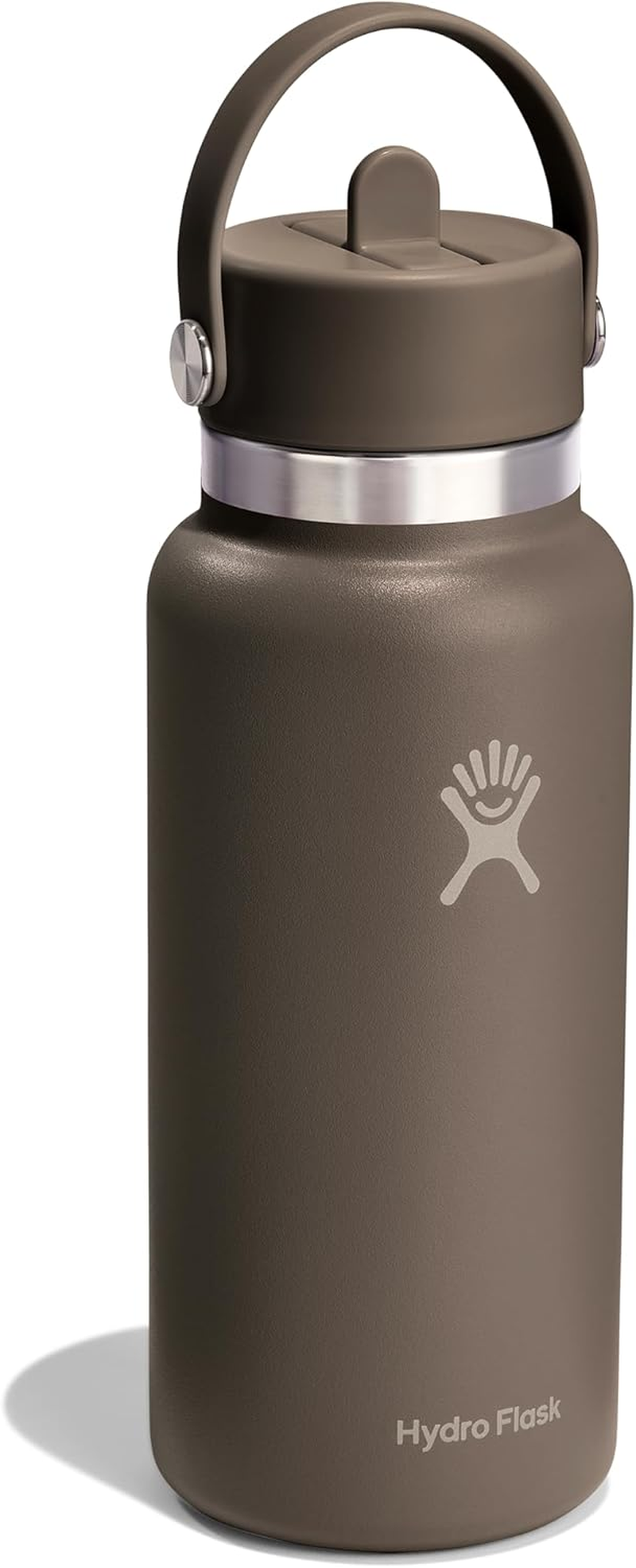 Hydro Flask Water Bottle - Insulated Stainless Steel - Wide Mouth Flex Straw Lid, Non Spill, Leakproof and Refillable in 32 Oz Sandpiper image number 4