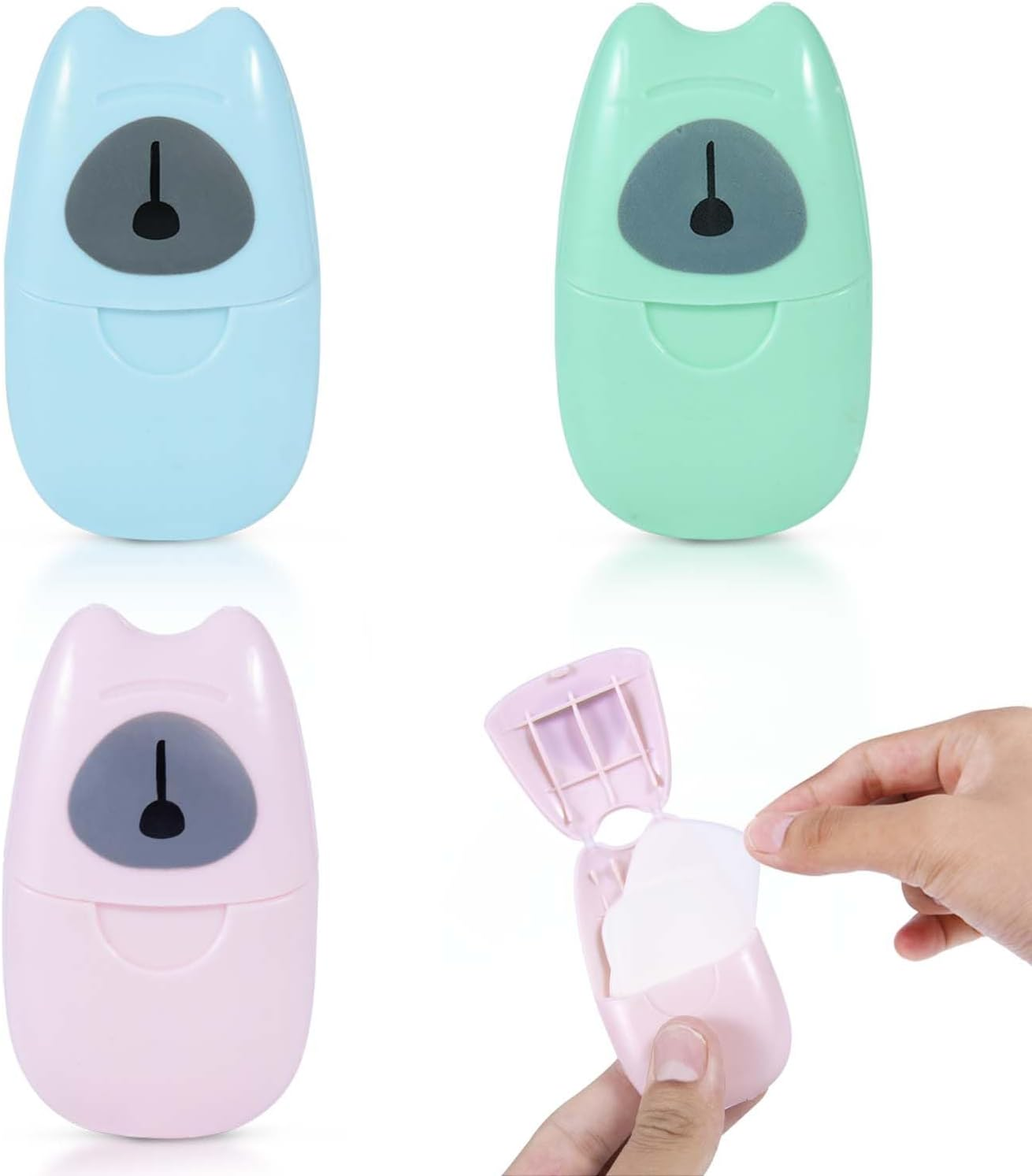 KISEER 6 Boxs (300 Sheets) Mini Portable Travel Soap Paper Sheets Disposable Hand Washing Bath Scented Paper Soap for Outdoor, Camping Hiking (Colorful)