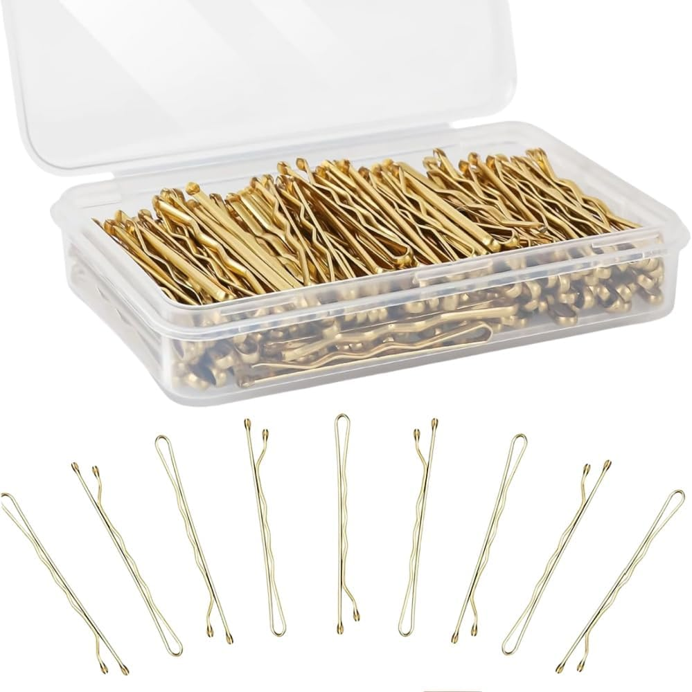 5.5 CM Golden Hair Clips, Medium-Sized Wavy Clip Accessories, 100 Golden Clips image number 5