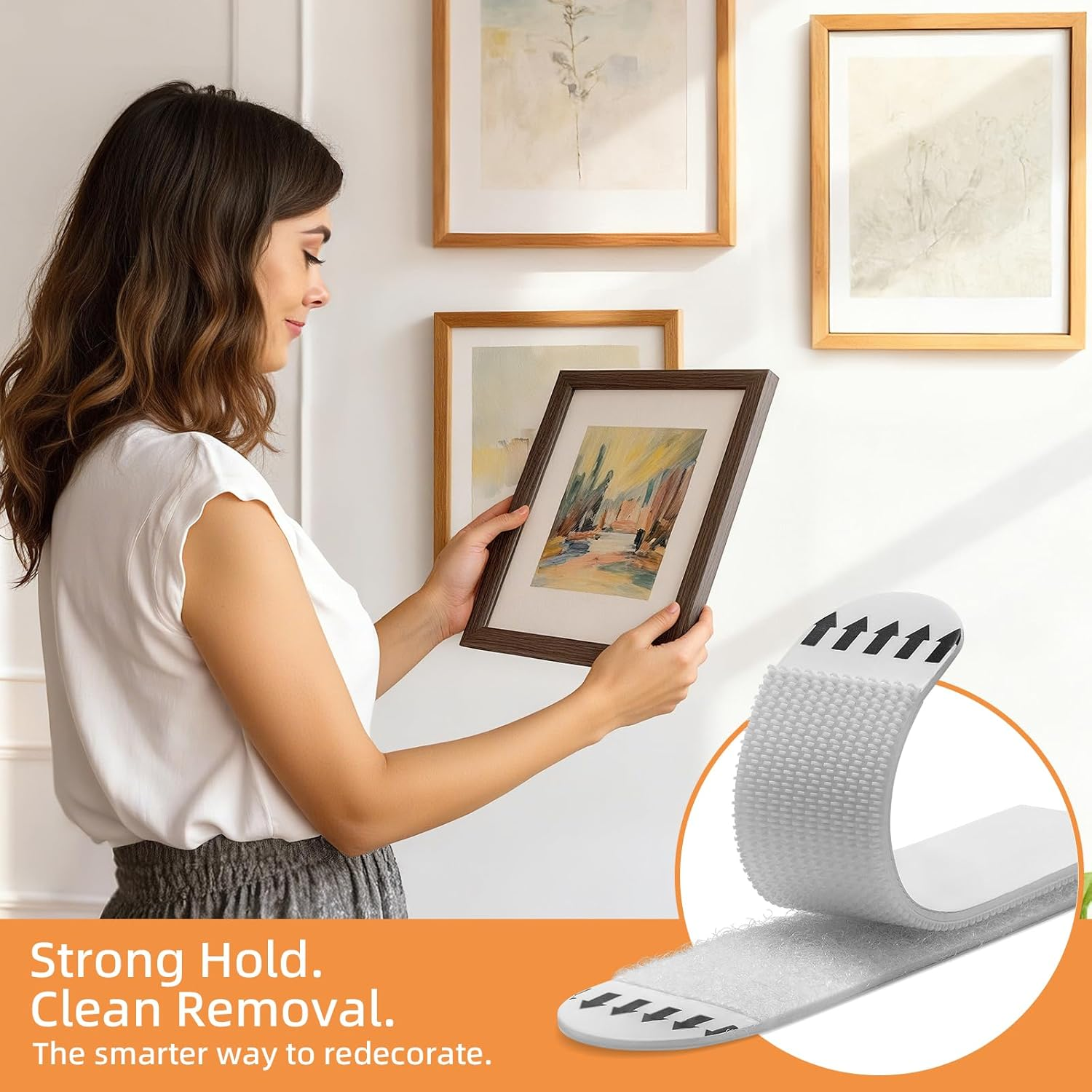 Trilancer Picture Hanging Strips Heavy Duty, 20 Pairs(40 Packs) Damage-Free Adhesive Wall Hanging Strip for Picture Frames,Wall Art,Decoration,No Nails or Tool Needed,Clean Removal for Smooth Surfaces image number 1