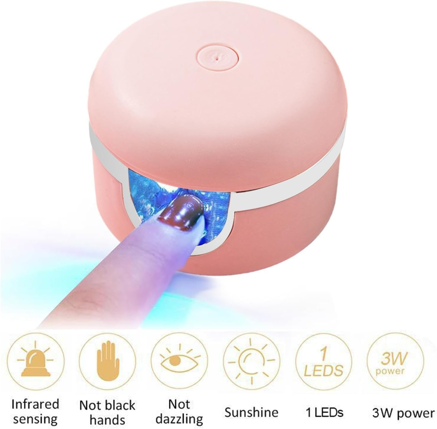 Mini LED Nail Lamp - Mini Nail Lamp | Quick Dry Gel Polish UV Led 90&deg; Rotation Lamp, Portable UV LED Small Nail Light for Gel Nails image number 5