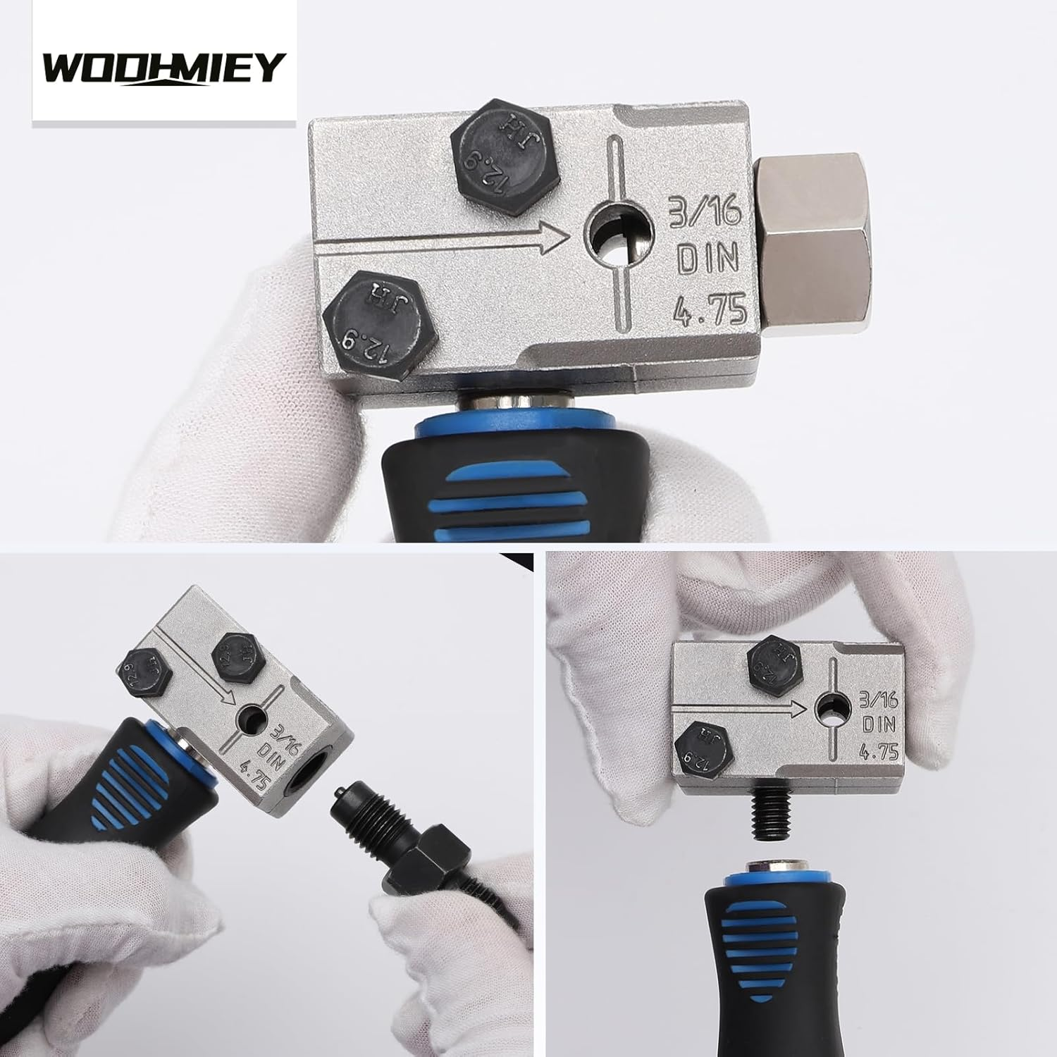WODHMIEY 3/16In Double Flaring Tool, Metal Handheld Brake Line Double Flare Tool, for Motorcycle Automotive Truck image number 2