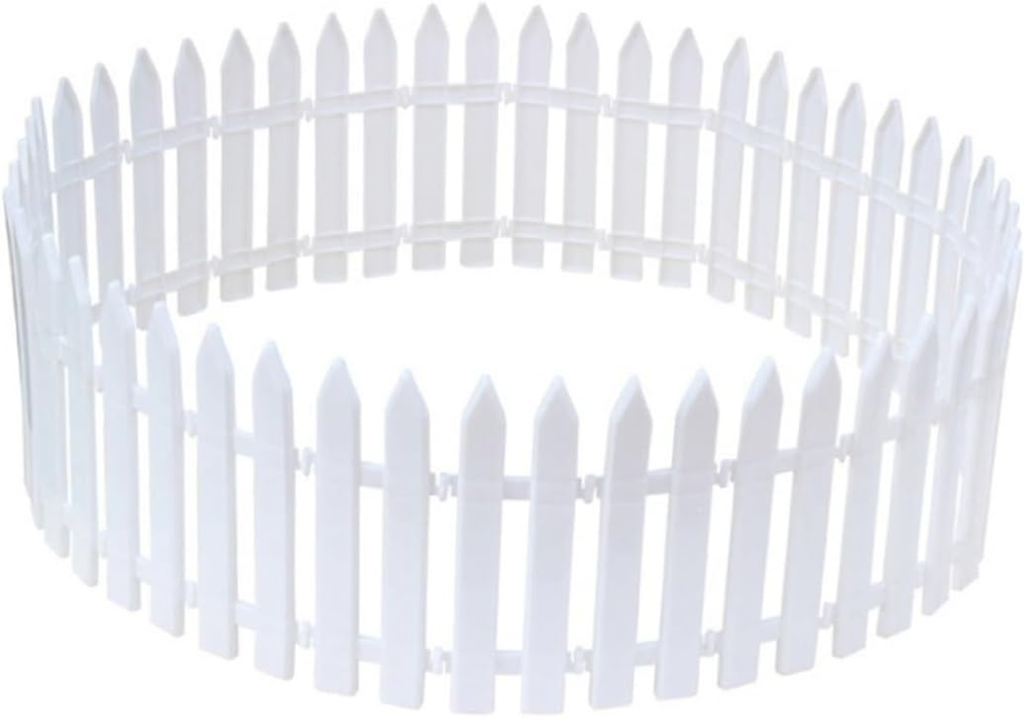 Elegant White Plastic Picket Fence Christmas Tree 25 Pieces Set Miniature Decor for Home Wedding Party Fairy Garden image number 1