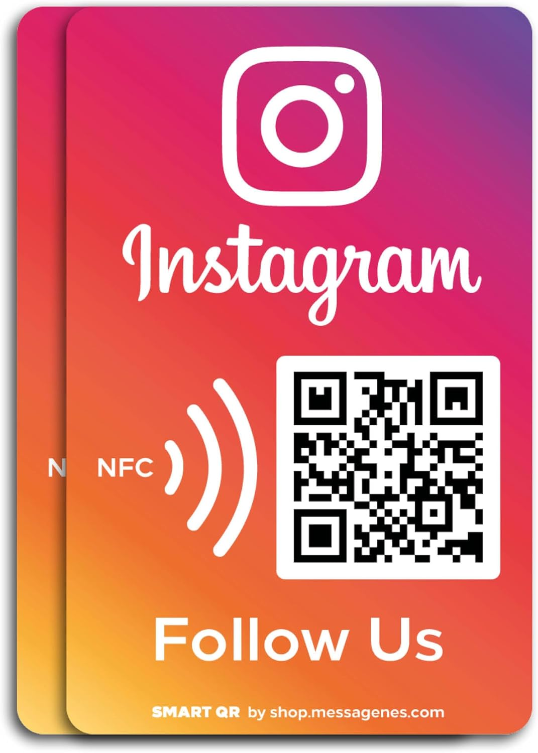 2X Instagram Follow Us Instagram Sticker | Increases Followers in 1 Click with Smart QR - NFC | Always Modify or Edit Your QR Code Links | for Business and Social Media Influencers image number 3