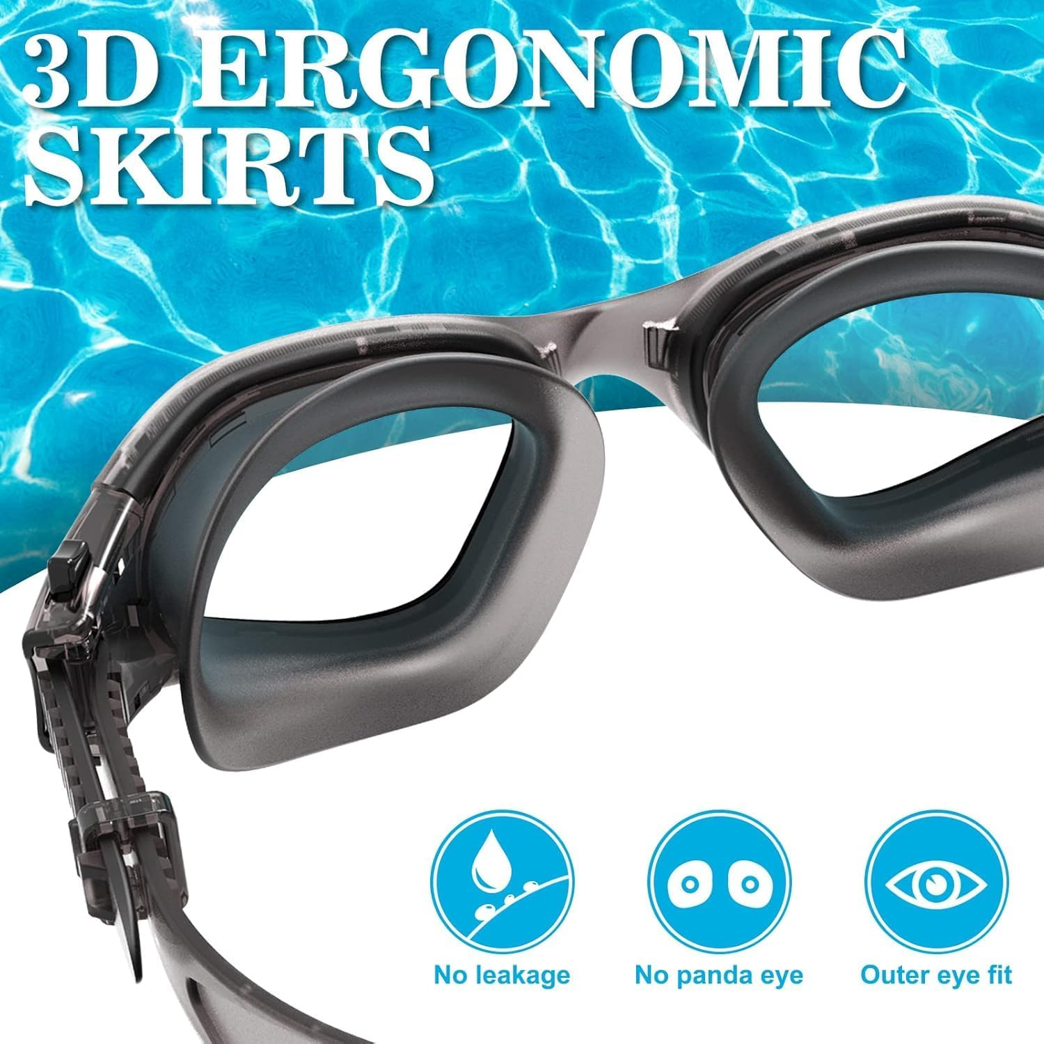 WIN.MAX Swim Goggles Swim Pool Goggles anti Fog anti UV No Leakage Clear Vision for Men Women Adults Teenagers Polarized Swimming Goggles
