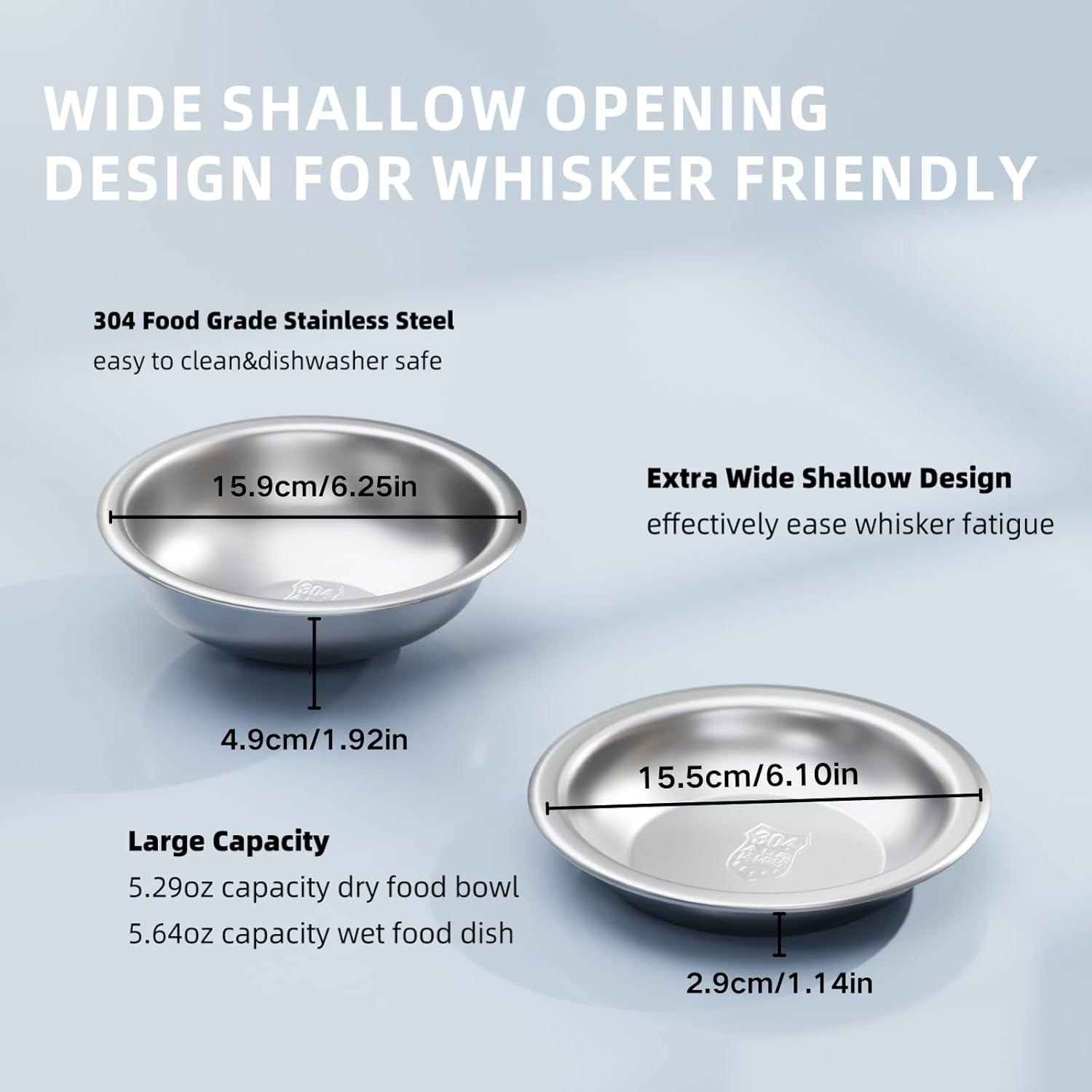 LINSHANMIN Cat Bowls Elevated Tilted Whisker Friendly, Cat Food Bowls for Indoor Cats, Shallow Cat Food Dishes Stainless Steel, Slanted Flat Plastic Feeder Elevated Angled Design.(White)