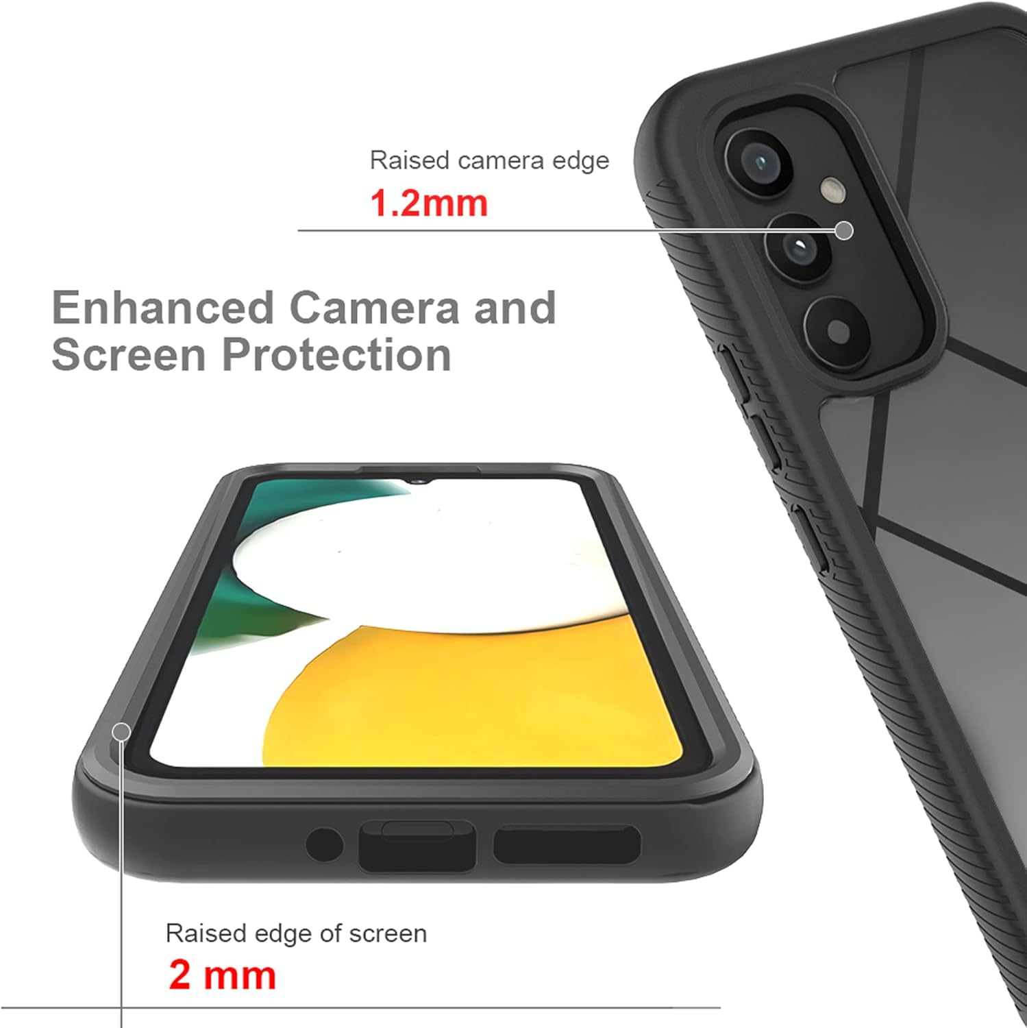 Case for Samsung Galaxy A34 5G 360 Degree Full Protection Mobile Phone Case Shockproof Scratch-Resistant Dustproof Clear Case Outdoor Armoured Case with Screen Protector and PC Bumper, Dark Blue image number 1