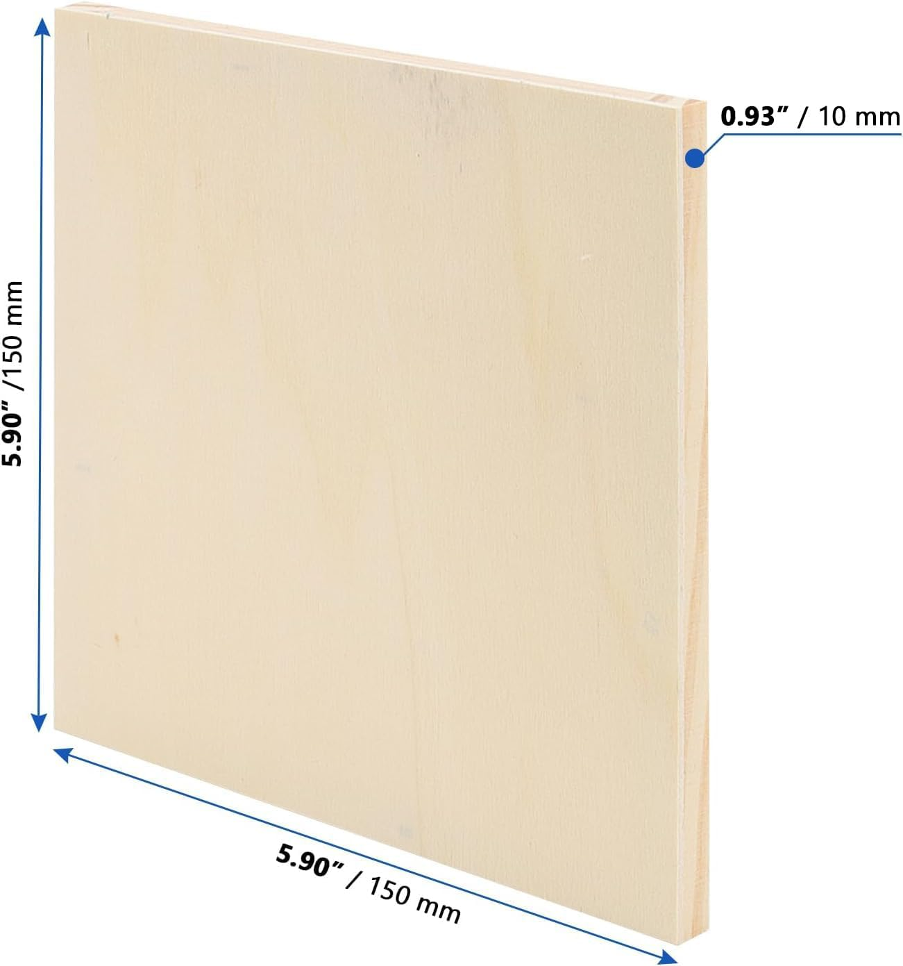 MANCHAP 12 Pack 15 X 15Cm Wood Canvas Panels, Square Wooden Canvas Board, Unfinished Cradled Wood Panels for Painting, Drawing Art Crafts