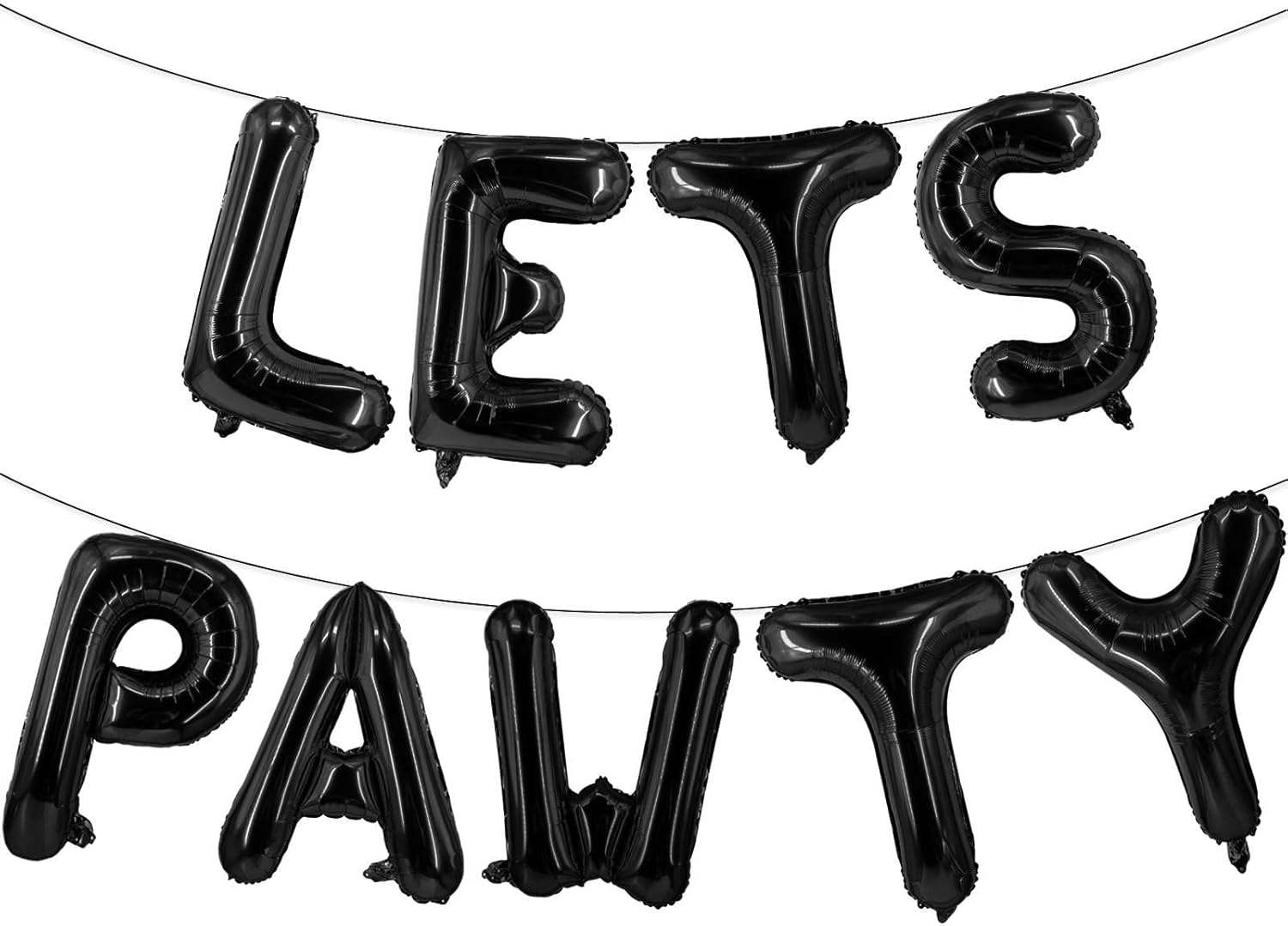 9 Pcs Lets Pawty Balloons Banner 16 Inch, Dog Cat Pet Birthday Letters Sign Lets Pawty Balloons Happy Birthday Banner for Pet Dog Cat Party Supplies Decorations (Silver)