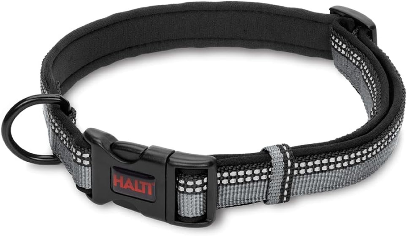 HALTI Comfort Collar - Nylon and Neoprene-Padded Comfy Dog Collar, Reflective, Easy to Fit & Use. Colourful Two-Tone Design, Suitable for Small Dogs and Puppies (Size XS, Black) image number 3
