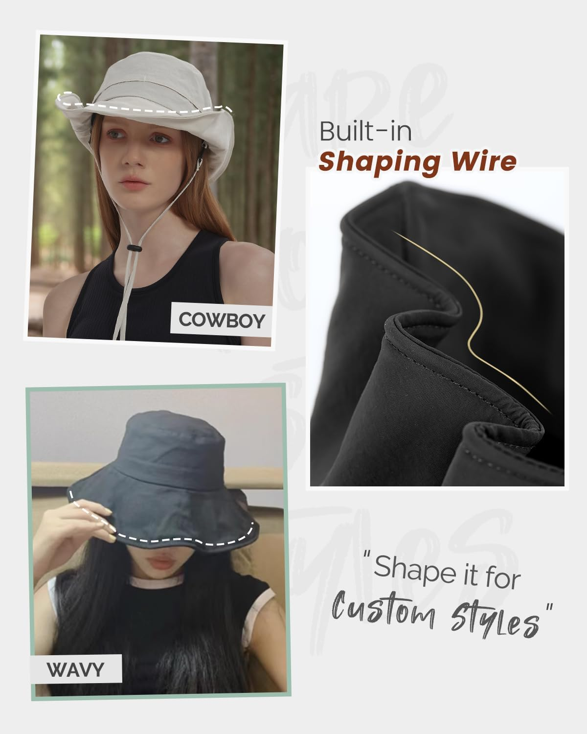 Creekstone Bucket Hat Waterproof Rain Hat for Women Men Sun Hats UPF50+ Packable Summer Hat Hiking Travel Floppy Sun Hat image number 1