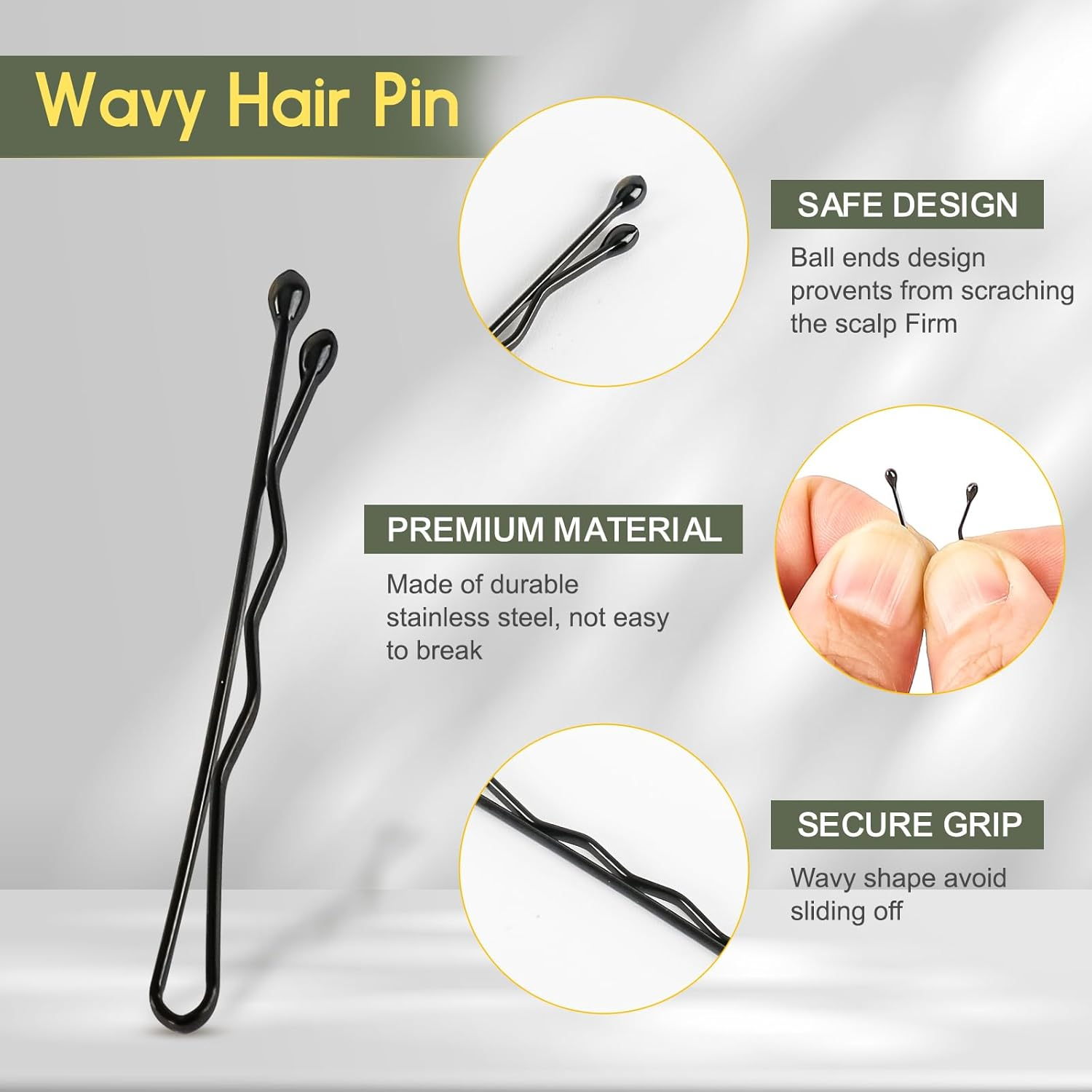 Mini Bobby Pins Black, 150 Count 1.38 Inch Small Bobby Pins with Storage Box for Kids, Girls and Women, Premium Hair Mini Pins for All Hair Types - Black - Brown image number 5