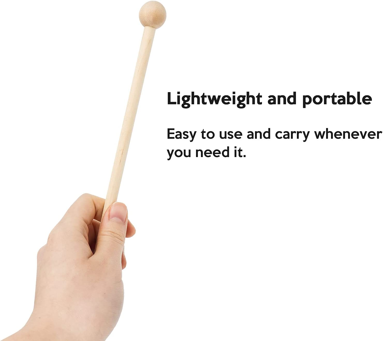 Wood Mallets Percussion Sticks Valuehall 2 Pairs Drum Mallet Sticks 8.46 Inches Percussion Mallets Xylophone Mallet for Energy Chime Wood Block Bell Percussion Instrument V14A03 image number 3
