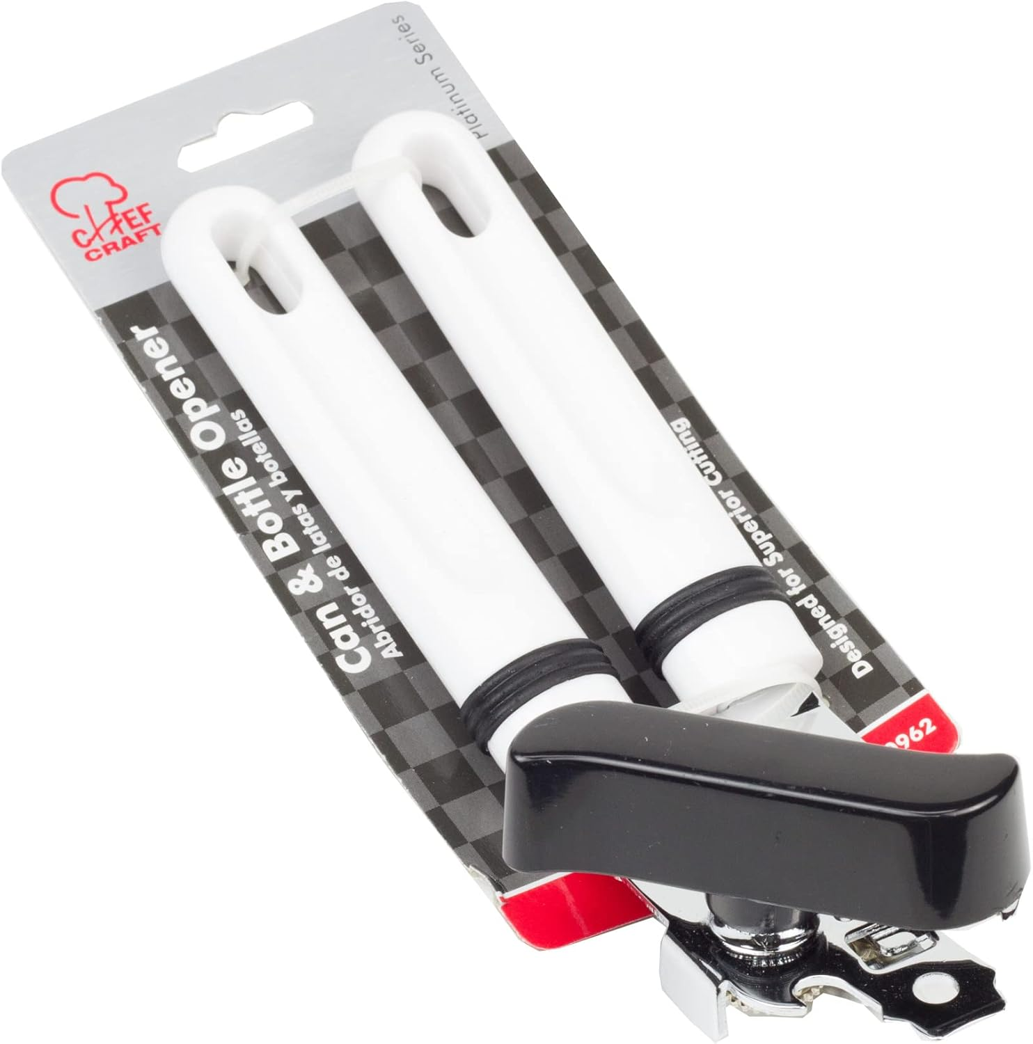 Chef Craft Basic Stainless Steel Can Bottle Opener, 8 Inches in Length, White image number 1