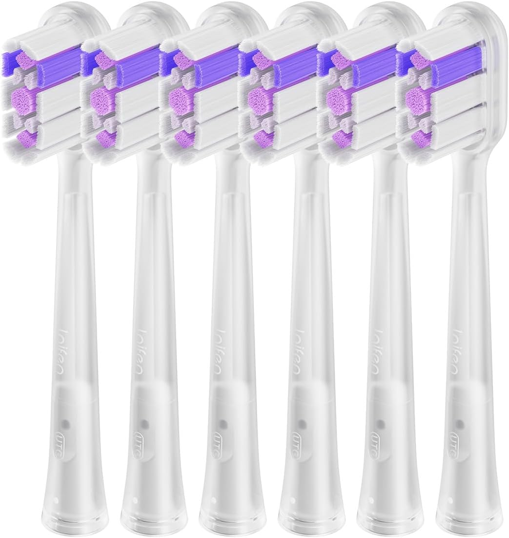 Laifen Electric Toothbrush Heads 6 Packs, Compatible with Laifen Wave Electric Toothbrush (Ultra-Whitening, Transparent) image number 5