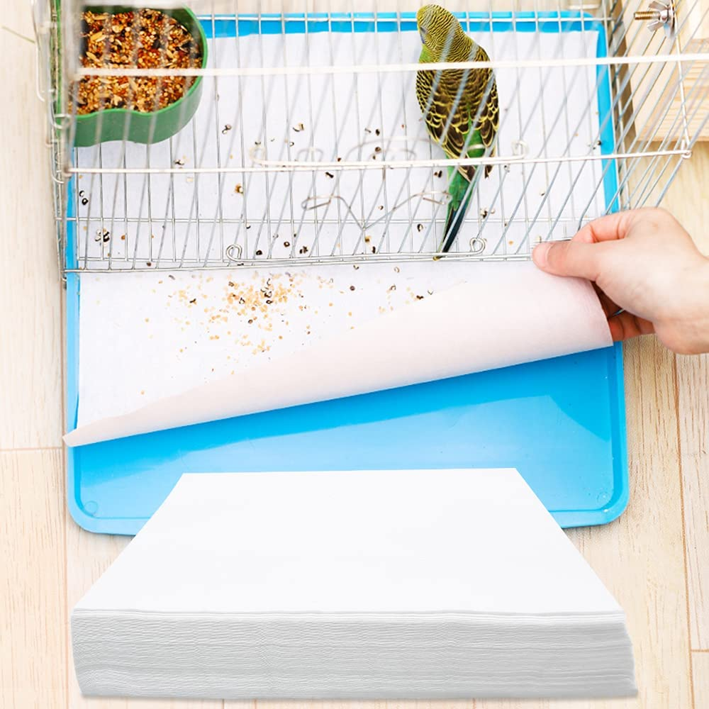 Bird Cage Liner Papers, 100 Sheets 12.2&times;10In Non-Woven Bird Cage Liners, 4 Size to Choose, Precut Absorbent Bird Paper (12.2&times;10In, 100 Sheet) image number 6