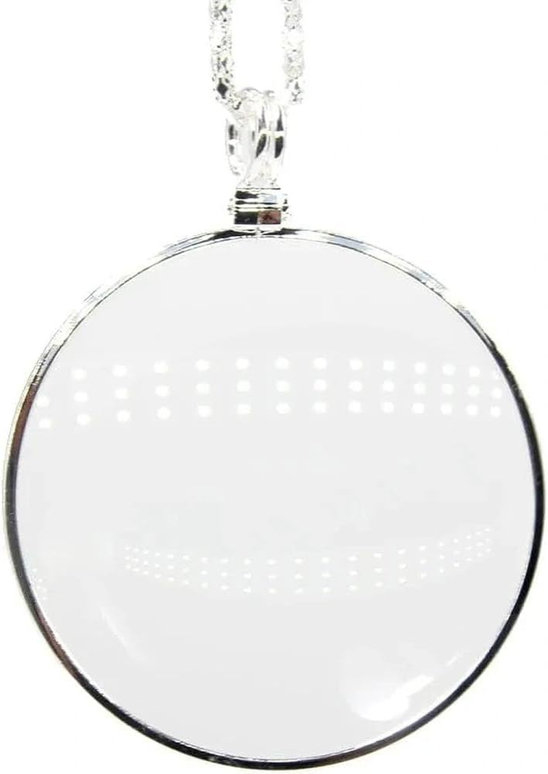 Magnifying Glass Pendant Necklace 5X Magnifier Wearable Magnifying Glass Jewelry for Reading, Monocle Glass Prop, Glass for Elderly & Hobbyists, Silver Alloy Necklace-Ermaoo image number 1