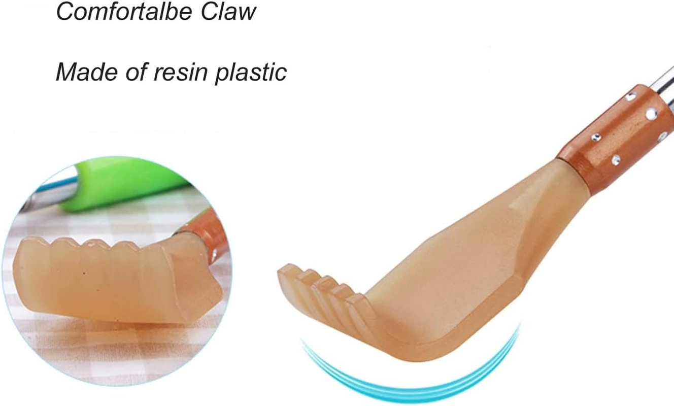 Back Scratcher for Adults, Portable Extendable Stainless Steel Telescoping Back Massager for Men Women Kids Itch Relief (20 to 53Cm) (White) - Brown image number 3