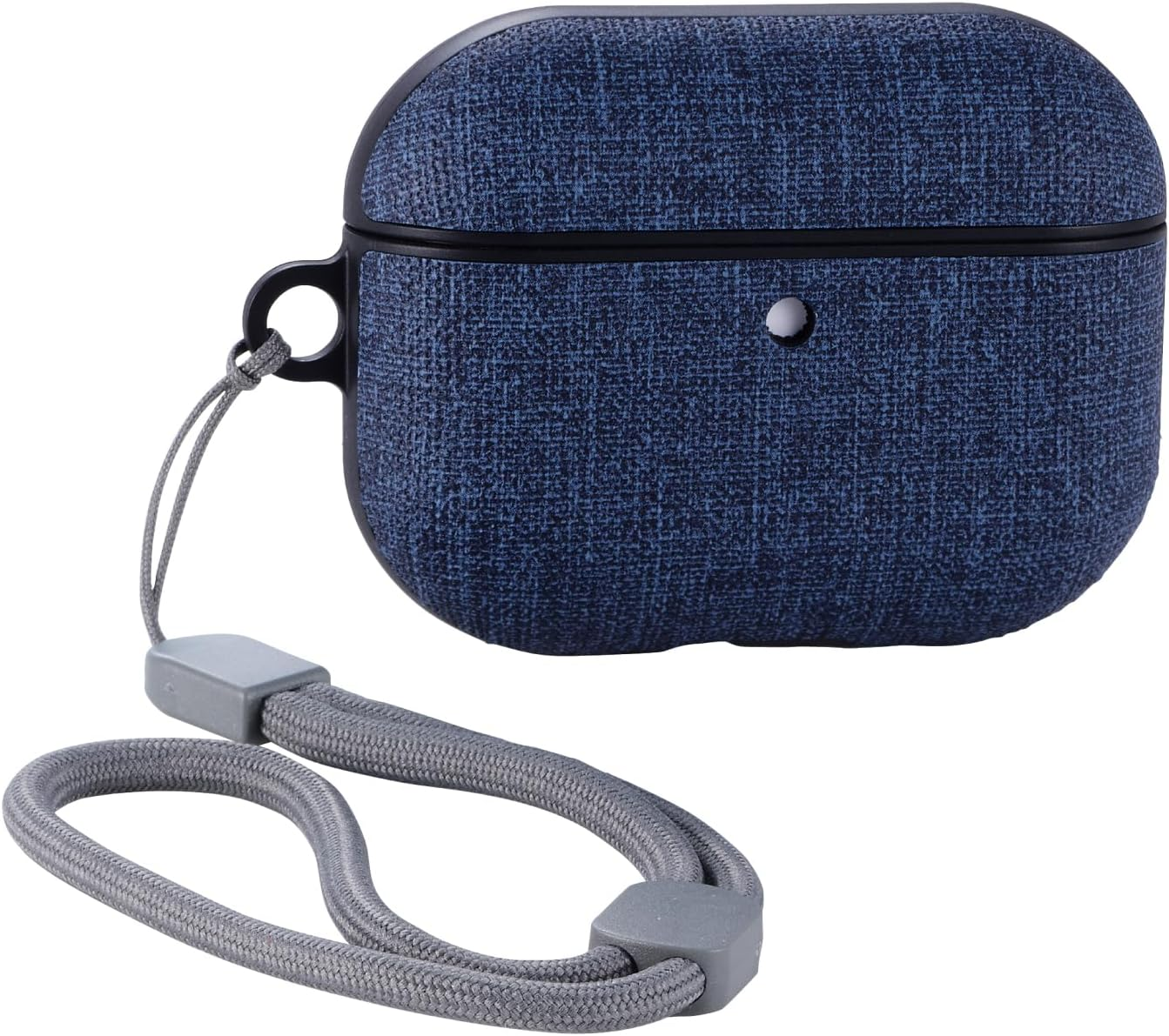 Elecom AVA-AP07CCNV Airpods Pro 3 3Rd Generation 2025 Fabric Touch Case, Shock Absorption, All around Air Cushion Protection, Carabiner Included, Magsafe Charging, Compatible with Wireless Charging