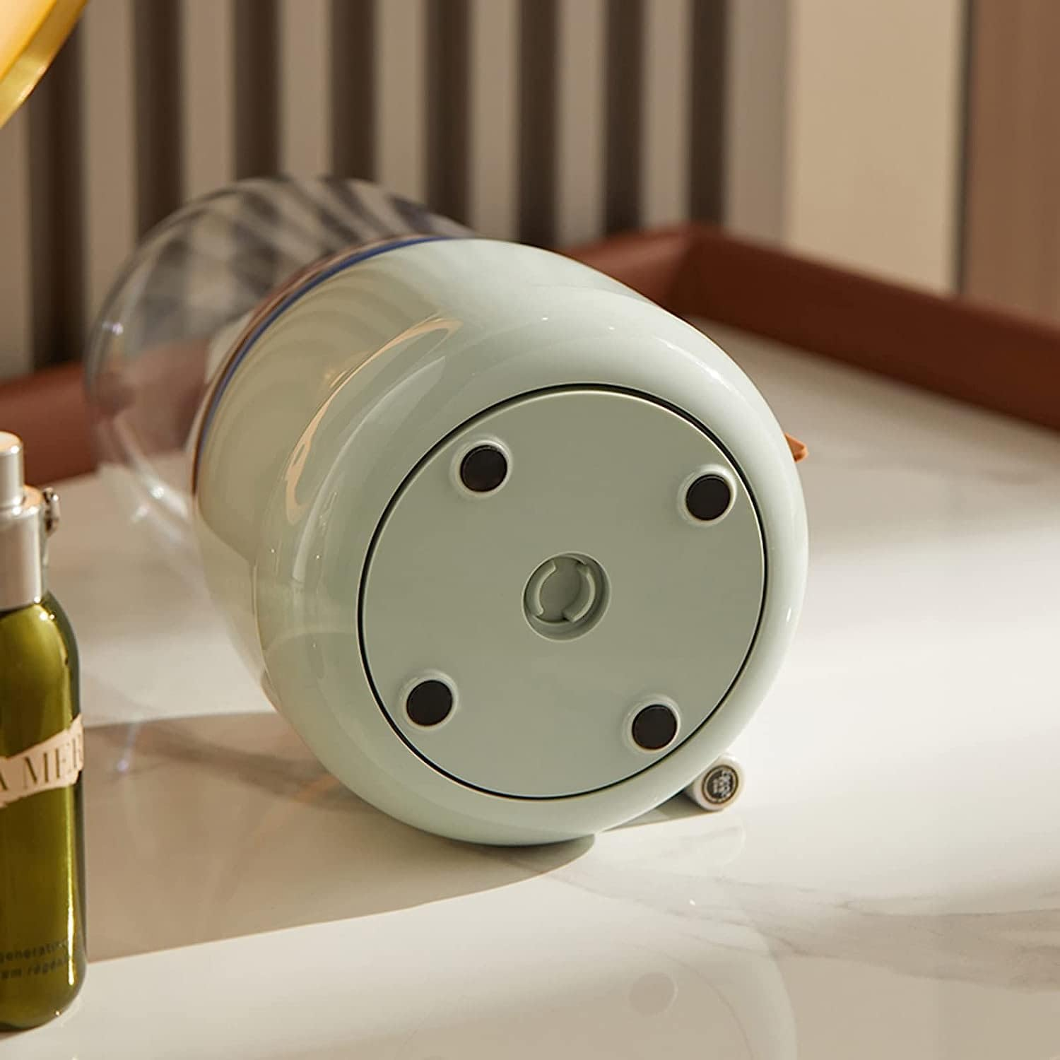 KEPTFIT Makeup Brush Holder, Dustproof & Waterproof Cosmetics Makeup Brush Organizer Storage with Lid for Vanity and Bathroom (Light Green) image number 4