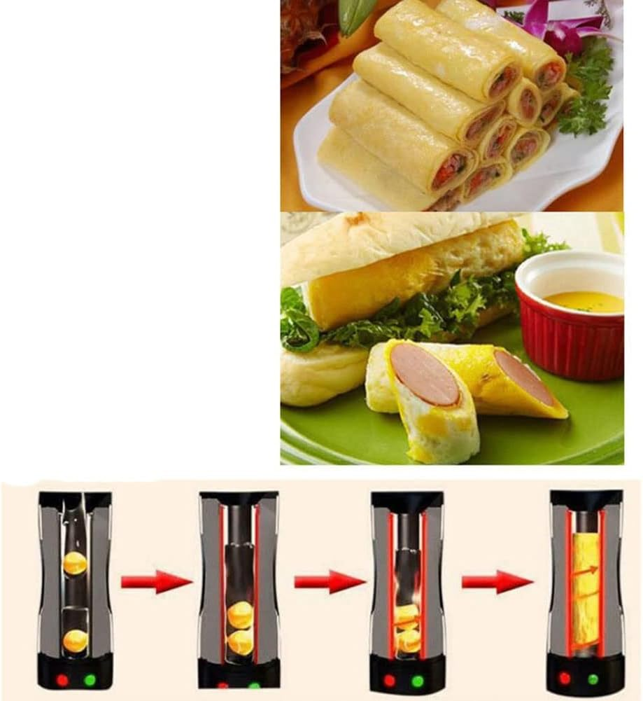 Electric Egg Roll Machine Egg Sausage Tube Maker Automatic Egg Master Electric Egg Stick Small Sausage Machine Egg Mold Breakfast Machine (Color : White)