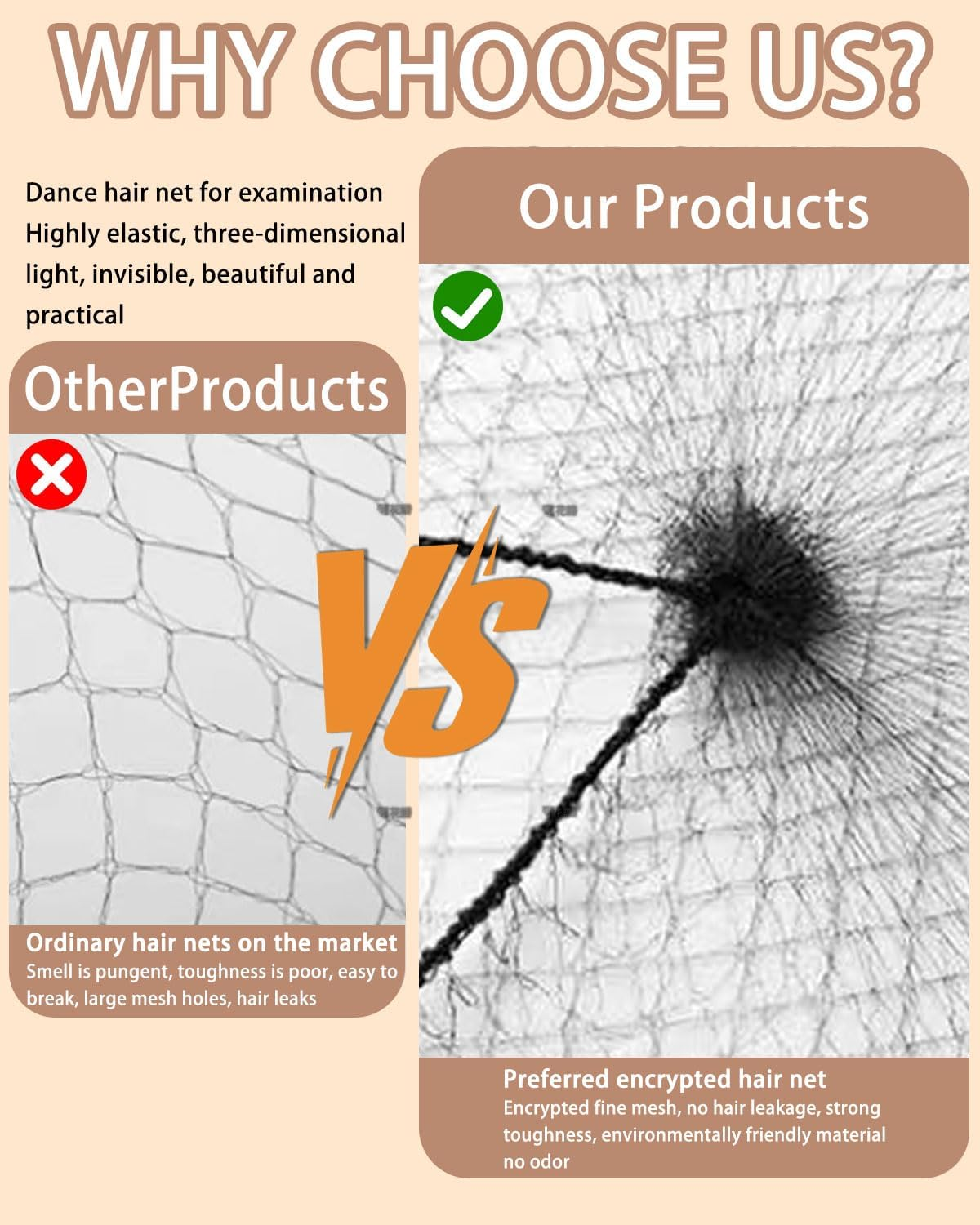 MYGLOAR 50 Pieces Invisible Hair Net and Bun Reusable Fine Mesh Ballet Bun Hair Net Elastic Hair Net for Nurses Dancers Flight Attendants (Black) image number 2