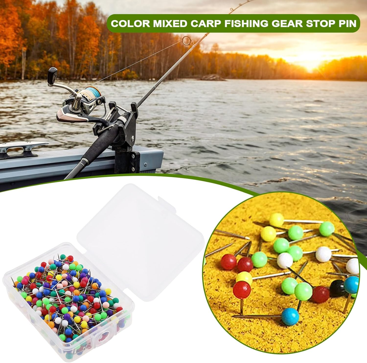 Ecsing 500PCS Carp Fishing Line Winder Pin 3.8X14.8Mm Positioning Pin Fit for a Various of Carp Fishing Rig Safe Boxes for Carp Hair Rigs Ronnie Rigs Color Mixed image number 4
