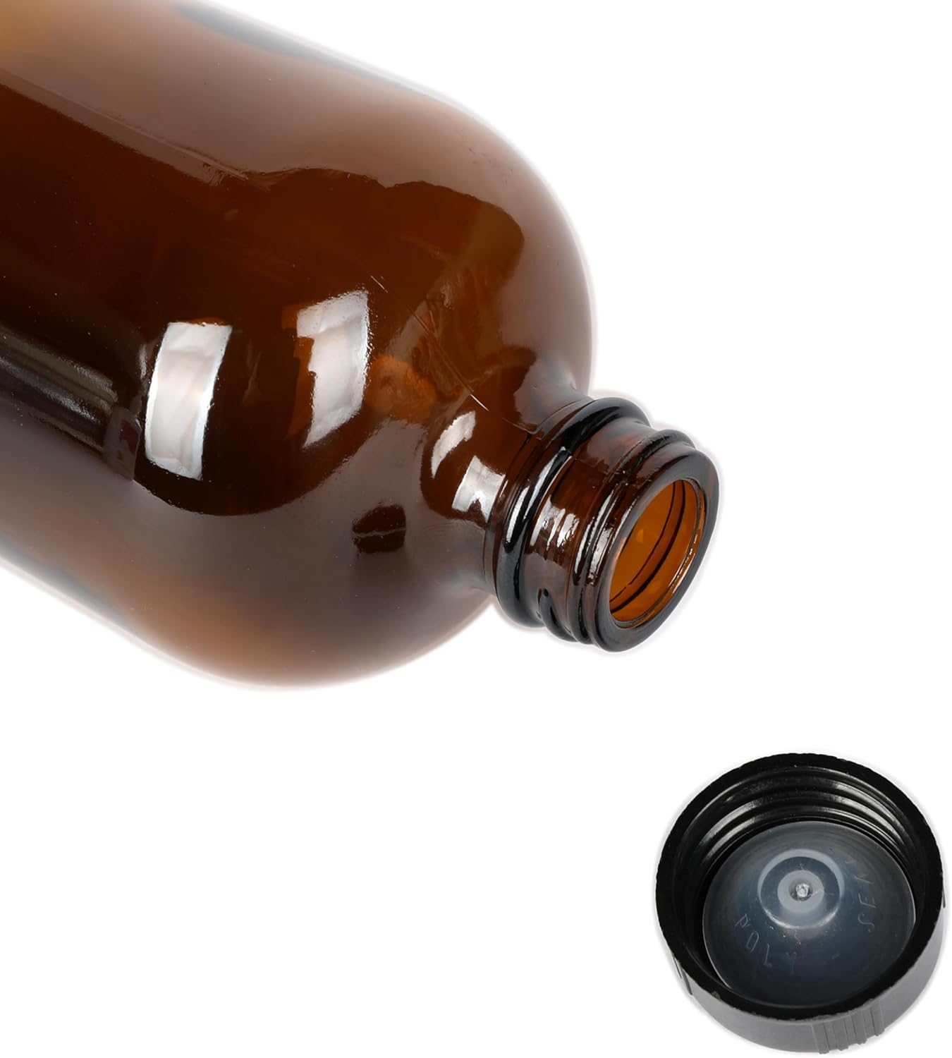 Magic Season Boston round Glass Bottles (Amber / 480 Ml with Caps / 2 Pcs) image number 6