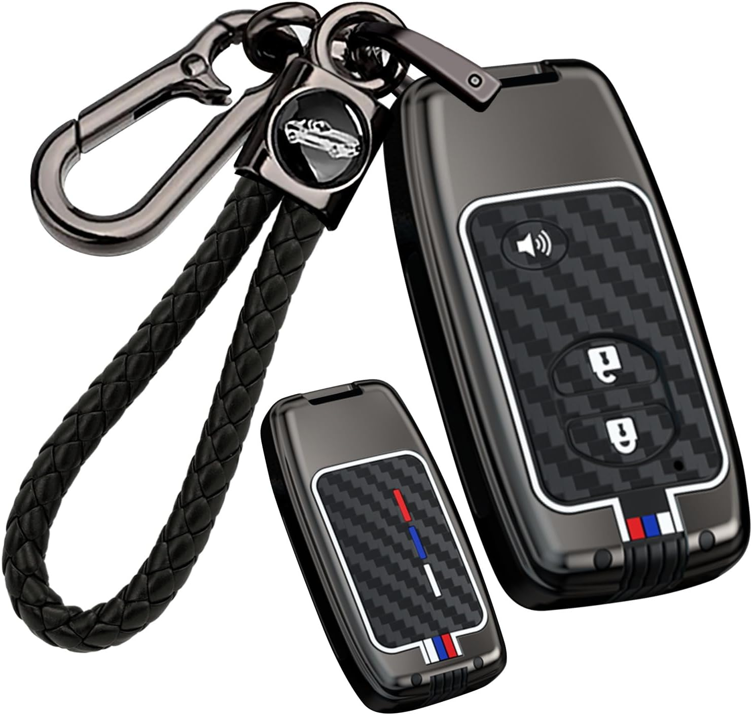 Ontto Luminous Car Key Fob Cover Fit for Toyota 4Runner Avalon Camry Corolla Land Cruiser Venza RAV4 Subaru BRZ Key Holder Metal Smart Shell Case Keyring Keychain Auto Styling Accessories