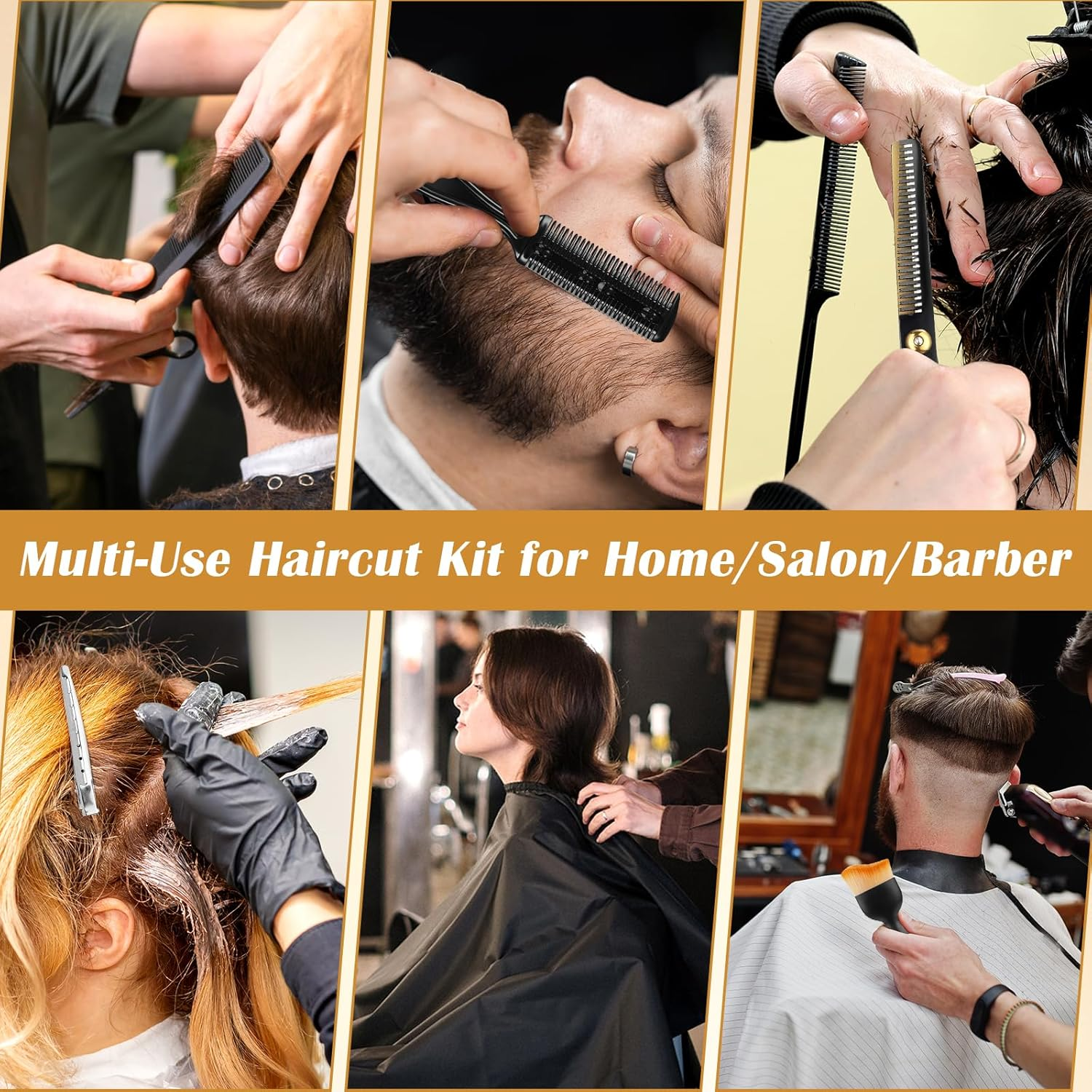 Hairdressing Scissors Set Hair Cutting Scissors Professional Hairdressing Scissors 6.7 Inch Thinning Scissors Hairdressing Hair Cutting Set for Women Men Pets Family Hairdressing Salon 15 Pieces image number 6