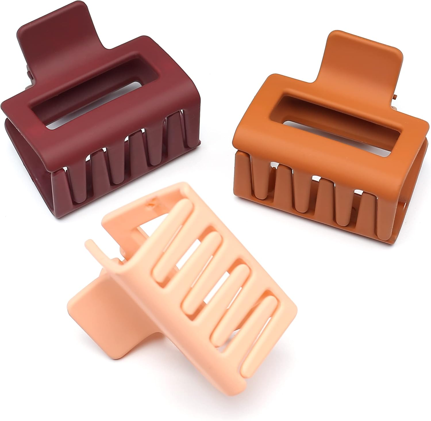 Qingoo Medium Pink Square Hair Clip Claws Hair Clip Beautiful Women'S Hair Accessories Elegant Hair Accessory 1 Piece (5 Cm X 4.8 Cm, Baby Pink) image number 2