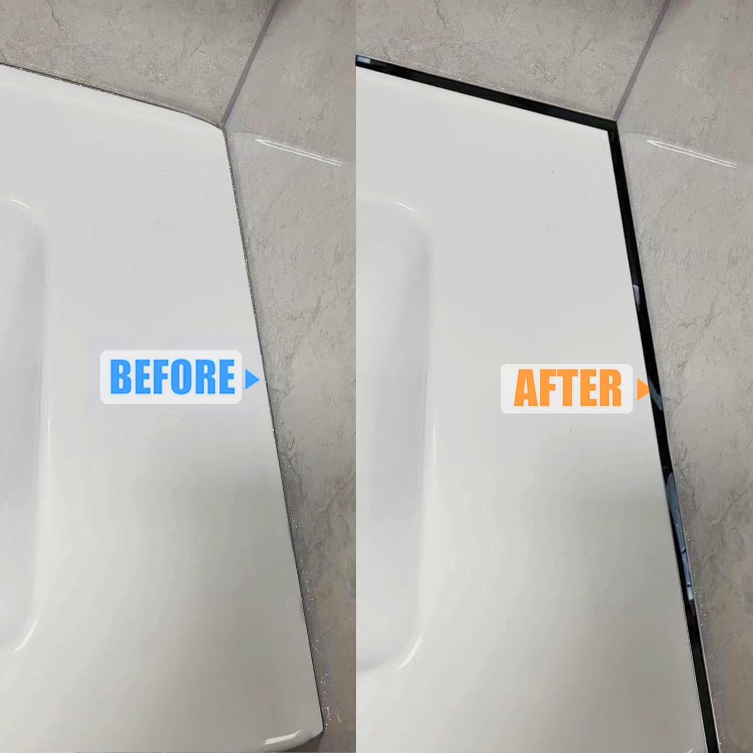 KEQKEV Ceiling Molding Peel and Stick, Flexible Trim Self Adhesive Caulk Strip for Stove, Sink, Toilet, Tile Edge, Wall Corner, Baseboard, Floor (Black) image number 2