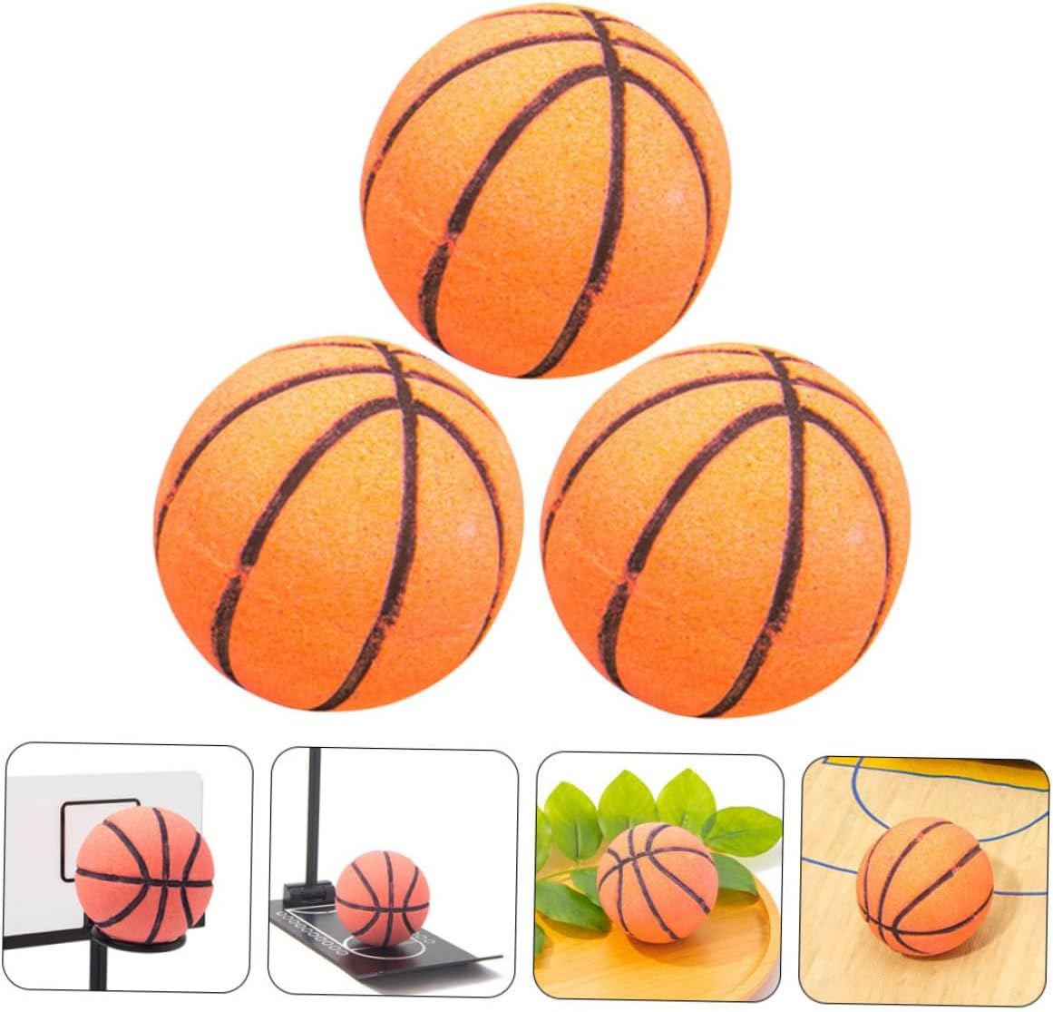 Gatuida 3Pcs Essential Oil Bubble Bath Salt Balls Basketball Shape for Relaxation Bath image number 3