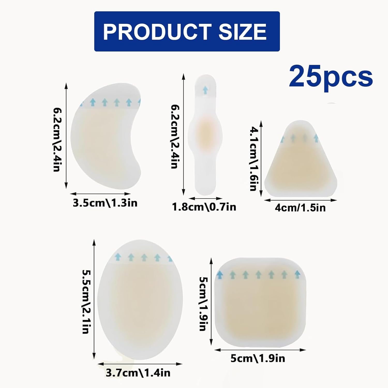 25Pack Blister Band Aid, Invisible Blister Hydrocolloid Bandages, Bandaids, Suitable for Long Distance Walking Heel Protection Products image number 3