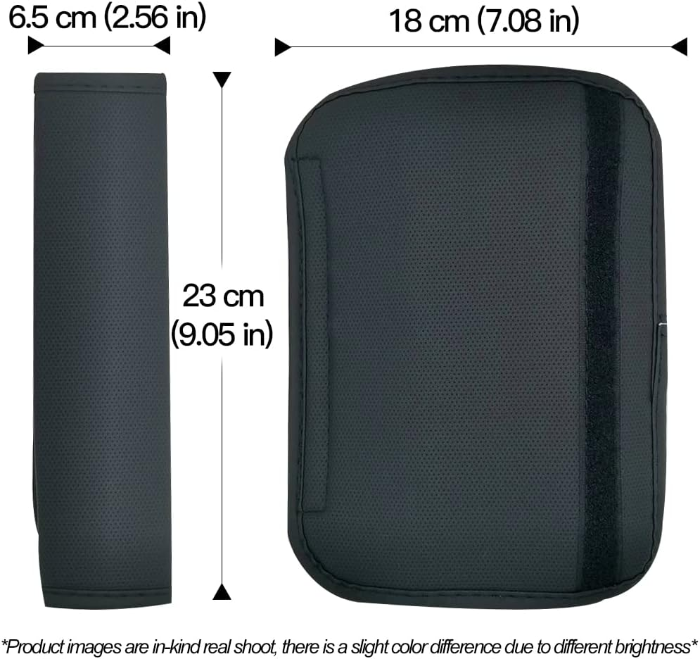 Leather Seat Belt Covers for Adults, Waterproof Car Seatbelt Shoulder Pad Guards against Sweat and Odor, Protects Your Neck and Clothes, 1 Pcs Black image number 3