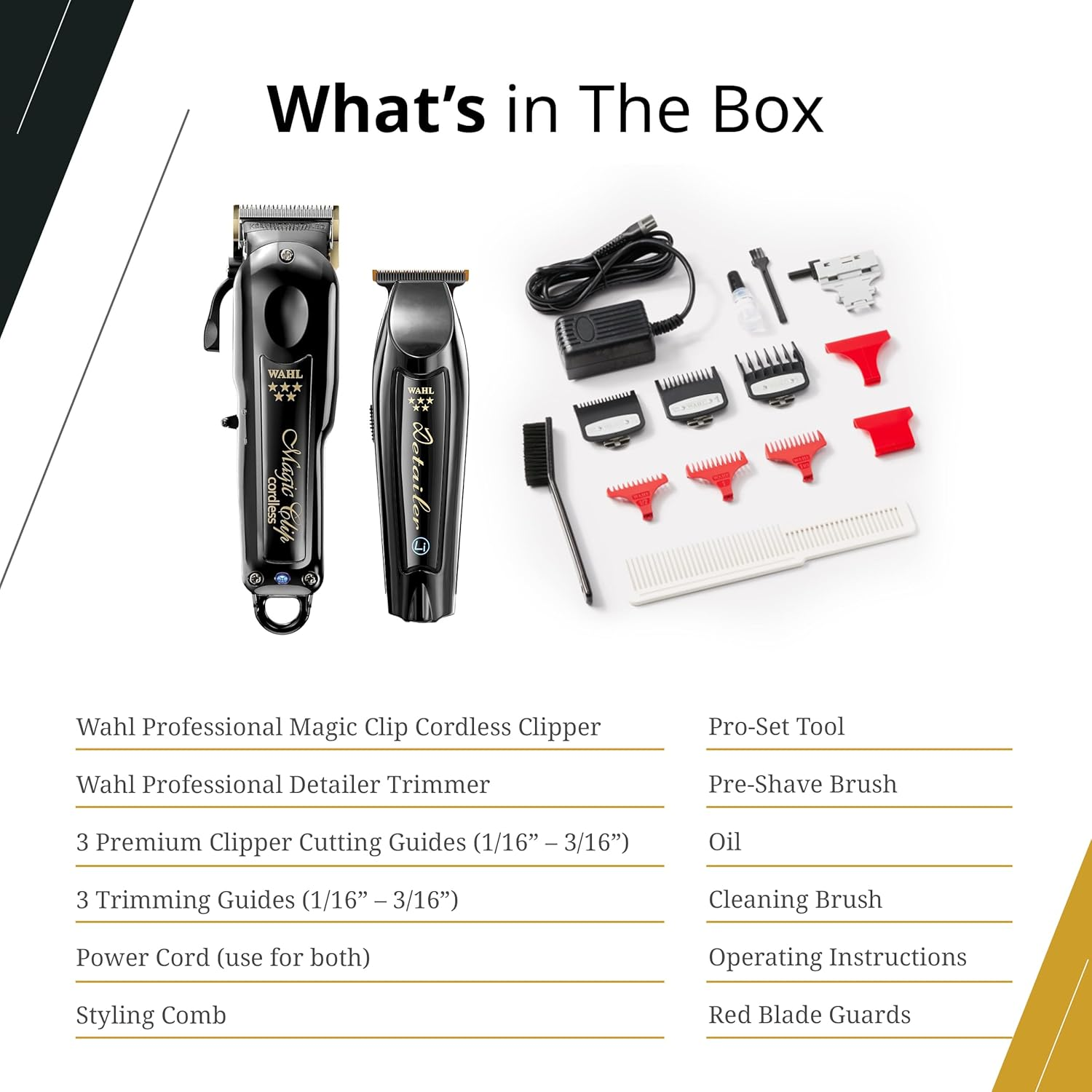 Wahl Professional Cordless Barber Combo Includes Magic Clip Blending Clipper and Detailer Li Trimmer 100 Min Runtime image number 6