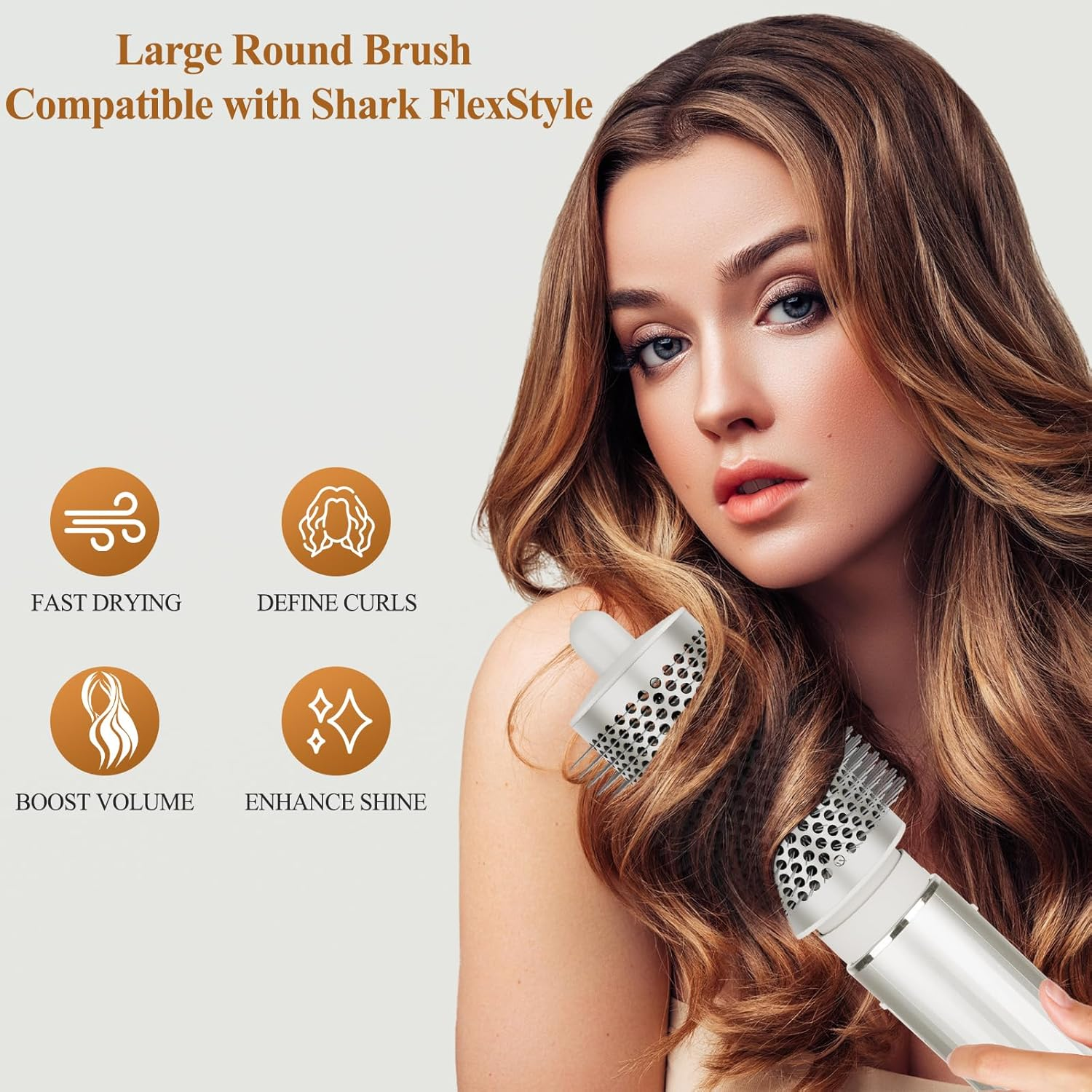 ZEPHBLOW Large round Volumizing Brush for Shark Flex Style HD430/435/440, Large round Brush Attachment Compatible with Shark Flexstyle Air Styling & Drying System, Ideal for Volumizing Styling image number 2