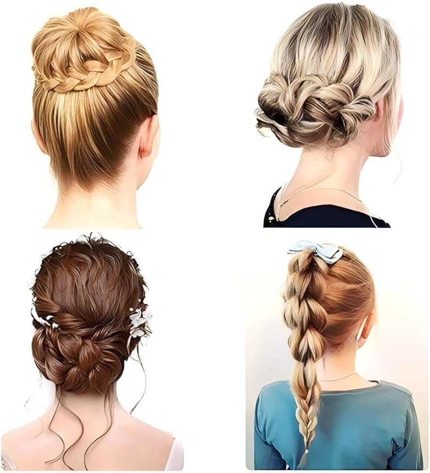 Quick Hair Looping Tail Tool 2Pcs French Braid Loop Ponytail Pull through Long Hair Holders Styling Maker Hair Braiding Topsy Tail Hair Styling Tools Kit Red - Blue image number 4