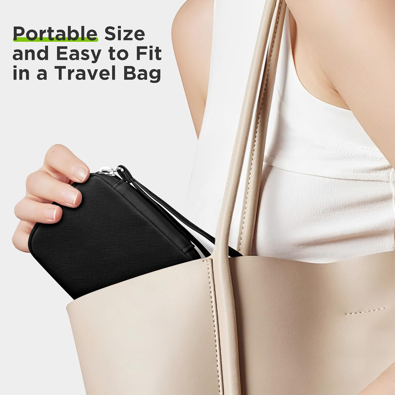 Zannaki Cute Pill Organizer for Purse with Two Removable 7-Day Pill Box, Travel PU Leather Pill Case, Portable Weekly Pill Container with Storage Bag to Hold Vitamins, Fish Oils, Supplements (Black) image number 1