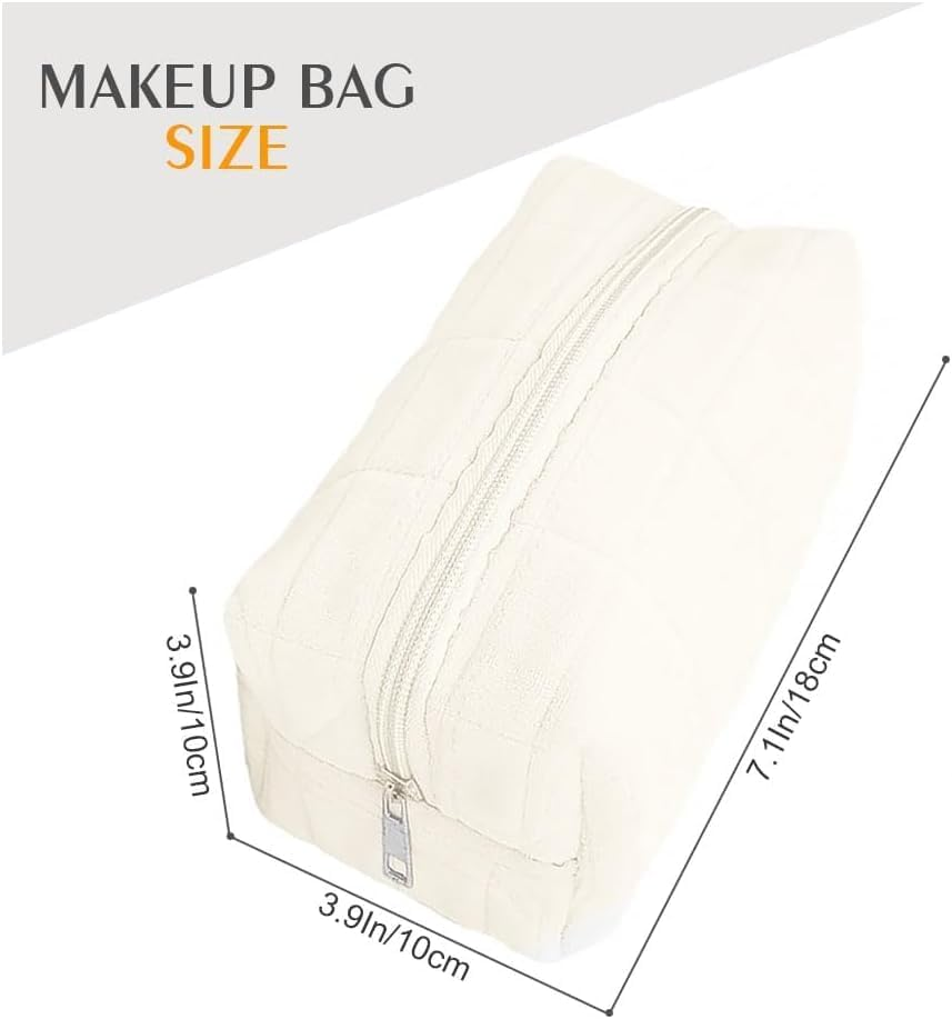 1 Pack Plush Makeup Bag Cosmetic Bag Large Capacity Pencil Pen Case, Zipper Travel Toiletry Pillow Bag, Pouch Holder Box Organizer Aesthetic Stationery Supply for Girls Adults (White) image number 5