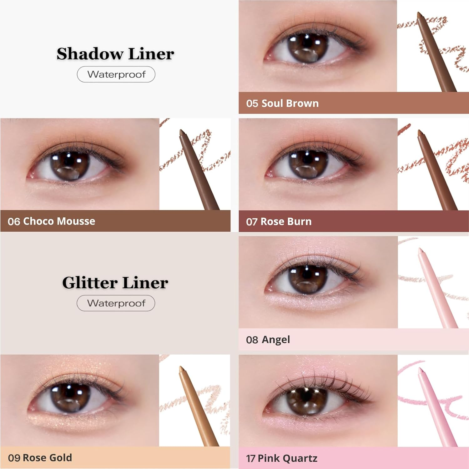 BBIA Last Auto Gel Eyeliner 17 Color &ndash; Multi-Use Longwear & Waterproof Mechanical Eye Liner Easy Drawing with Smooth Texture Smudge-Resistant Shadow & Glitter Vegan Korea Eye Makeup (04 MELLOW BROWN) image number 1